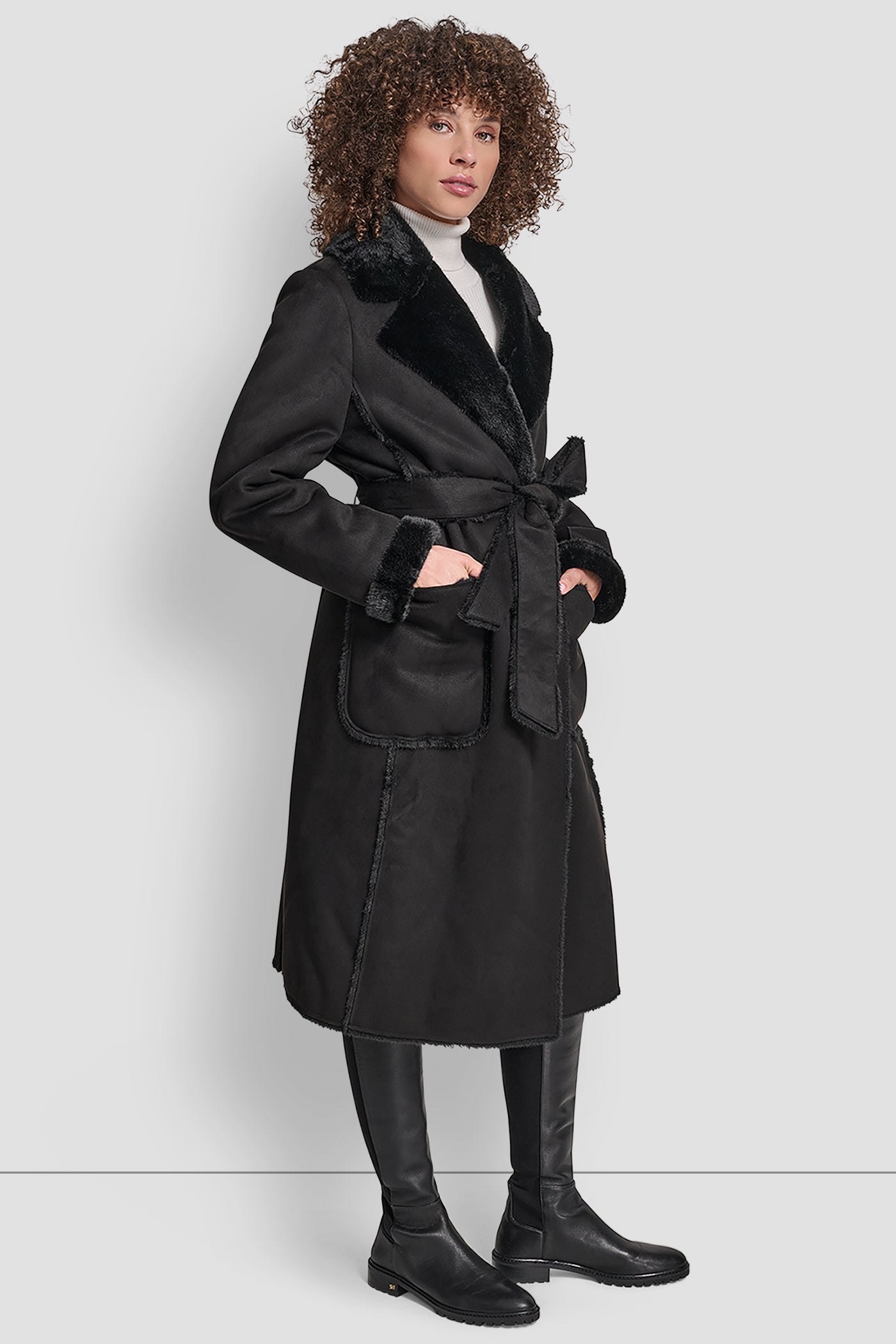 BELTED FAUX SHERLING