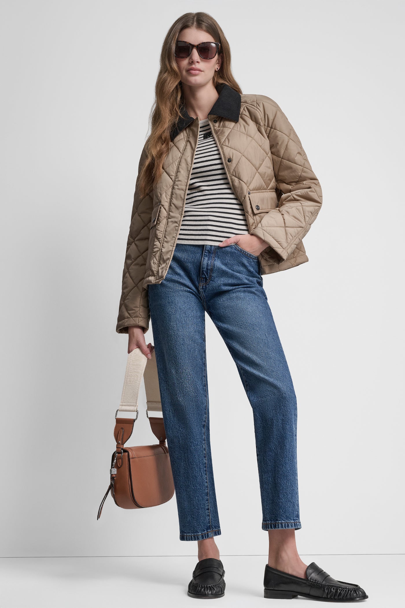 QULITED JACKET WITH CONTRAST COLLAR