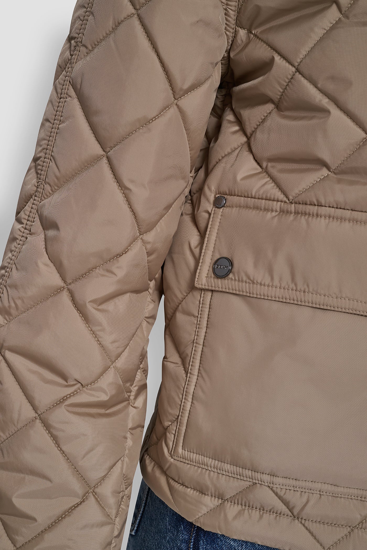 QULITED JACKET WITH CONTRAST COLLAR
