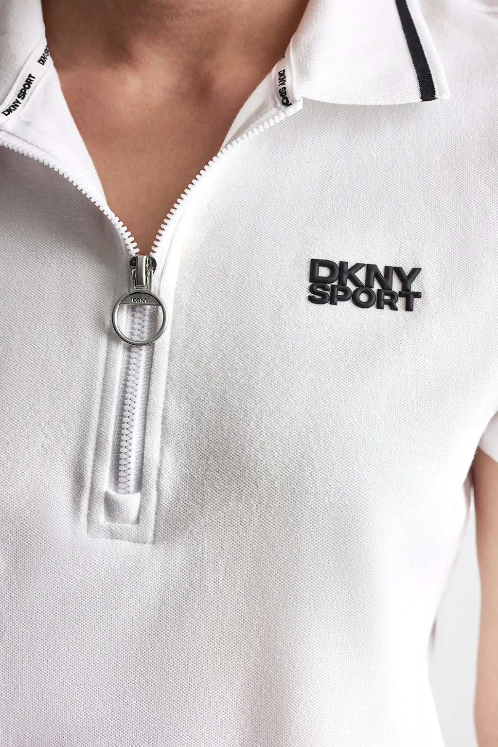 LOGO EMBROIDERED ZIP POLO