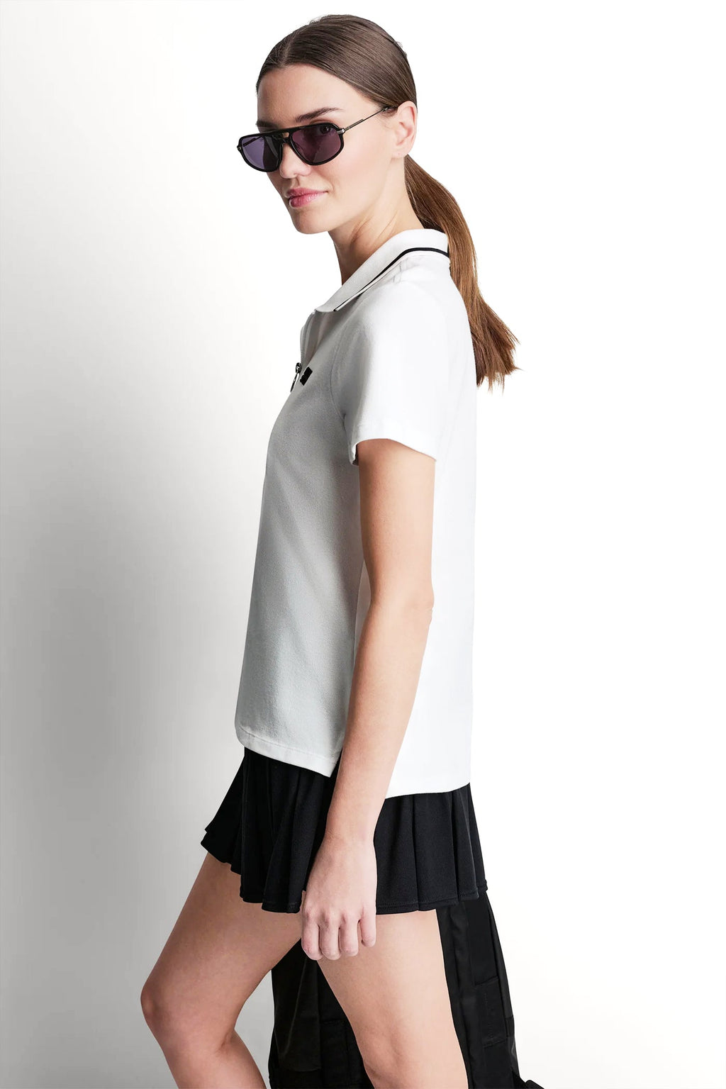 LOGO EMBROIDERED ZIP POLO