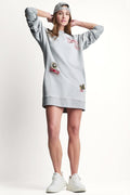CAMPUS PATCH LONG SLEEVE SNEAKER DRESS