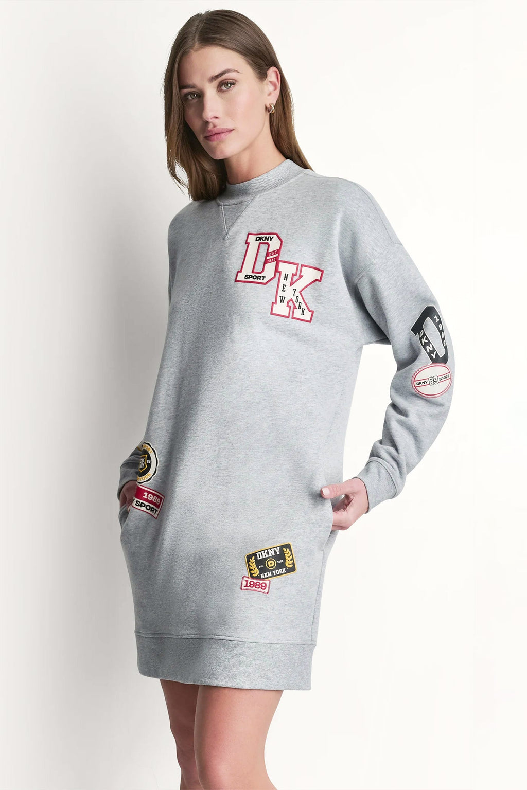 CAMPUS PATCH LONG SLEEVE SNEAKER DRESS