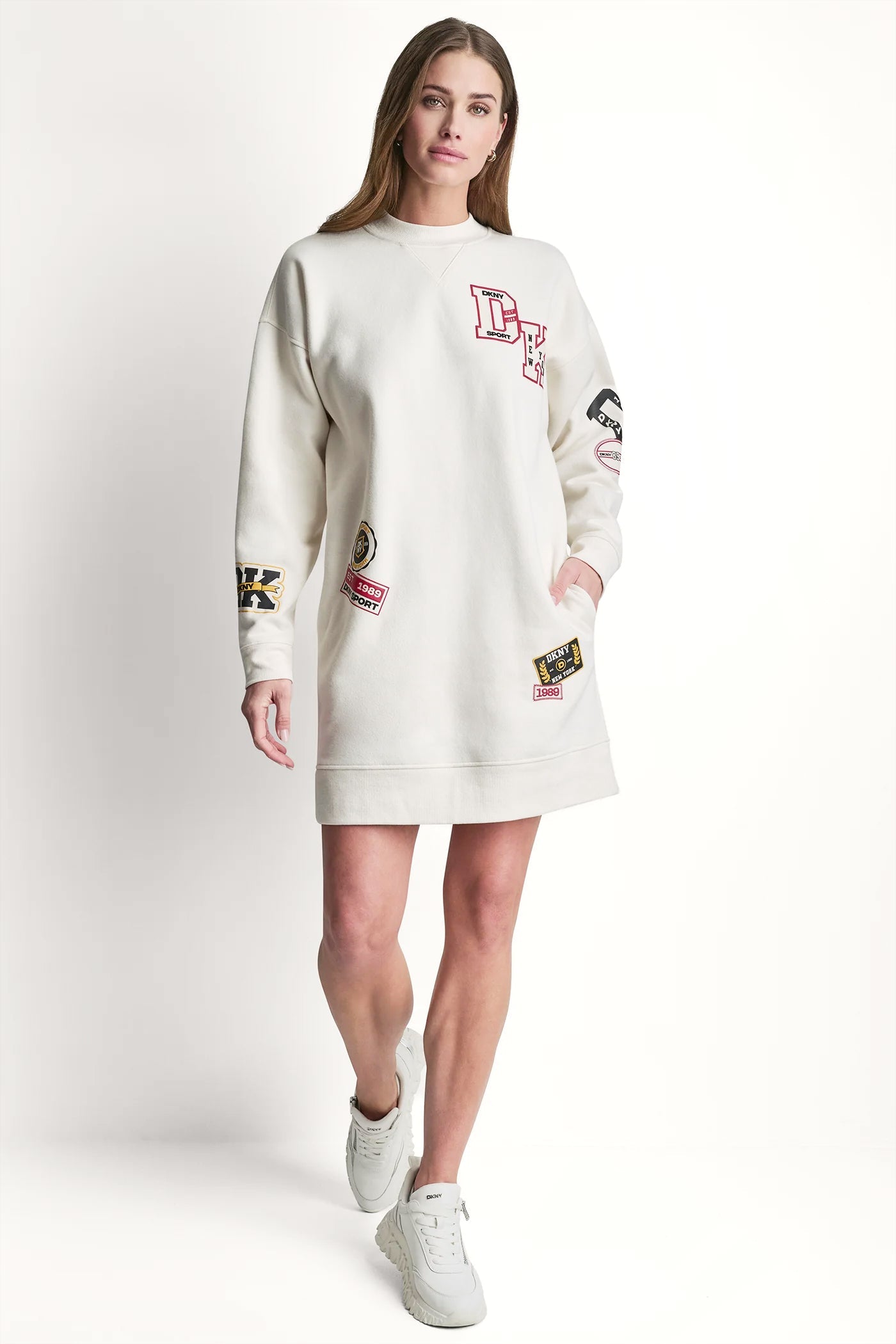 CAMPUS PATCH LONG SLEEVE SNEAKER DRESS