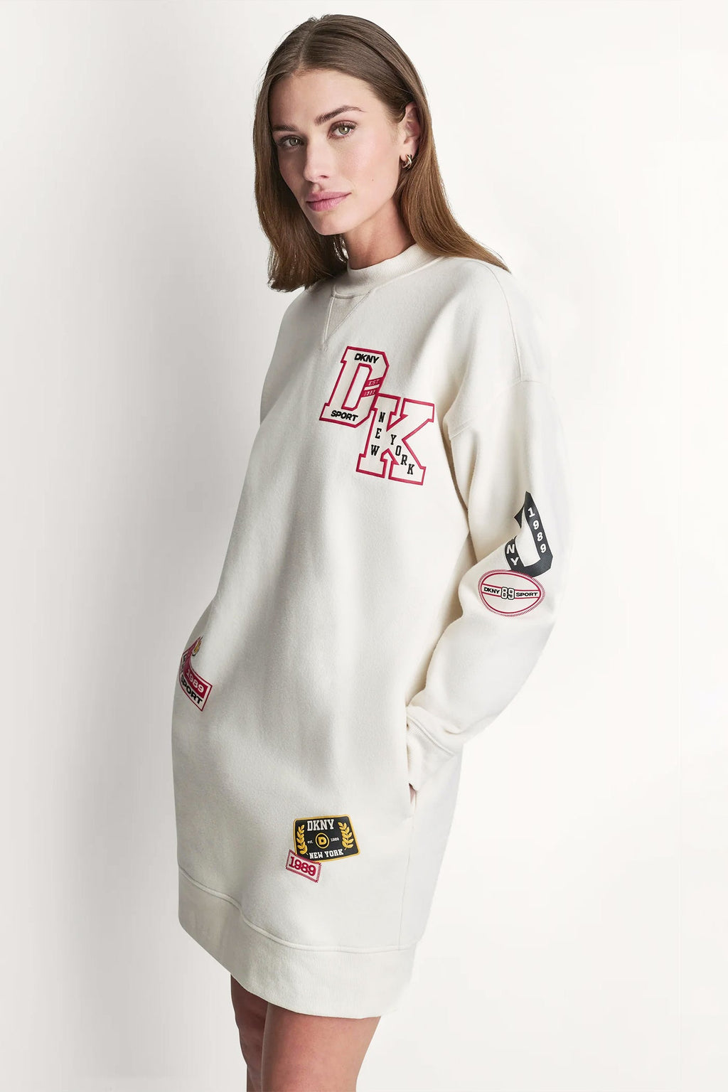CAMPUS PATCH LONG SLEEVE SNEAKER DRESS