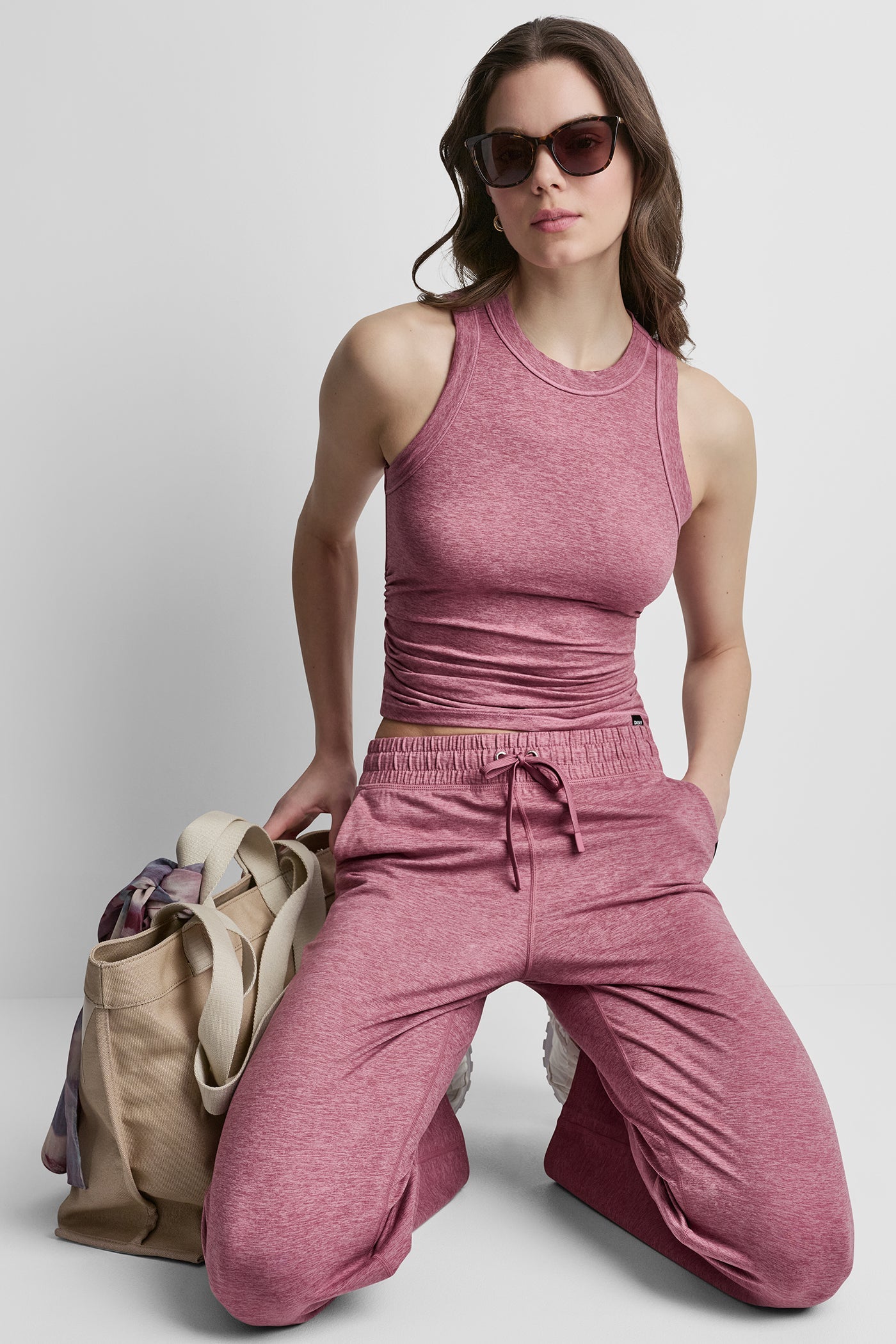 SPACEDYE TANK WITH RUCHING