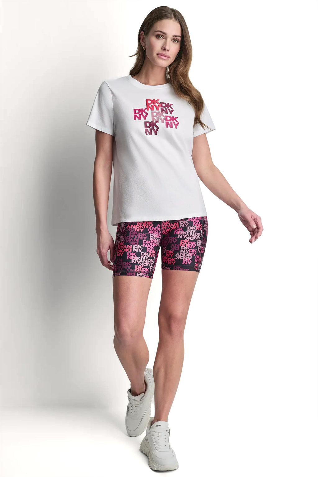 DKNY CAMO MIXED MEDIA LOGO TEE