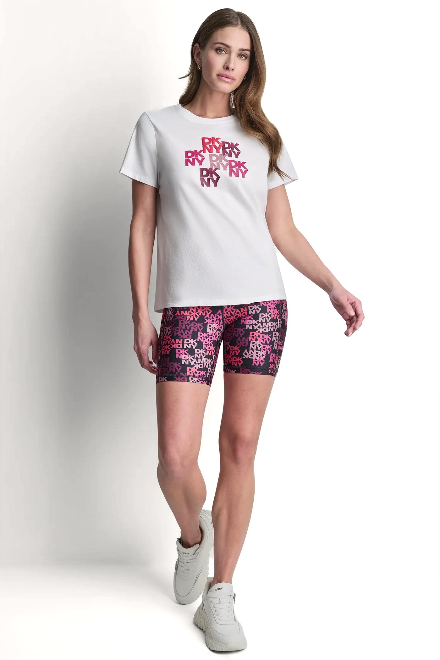 DKNY CAMO MIXED MEDIA LOGO TEE