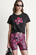 DKNY CAMO MIXED MEDIA LOGO TEE