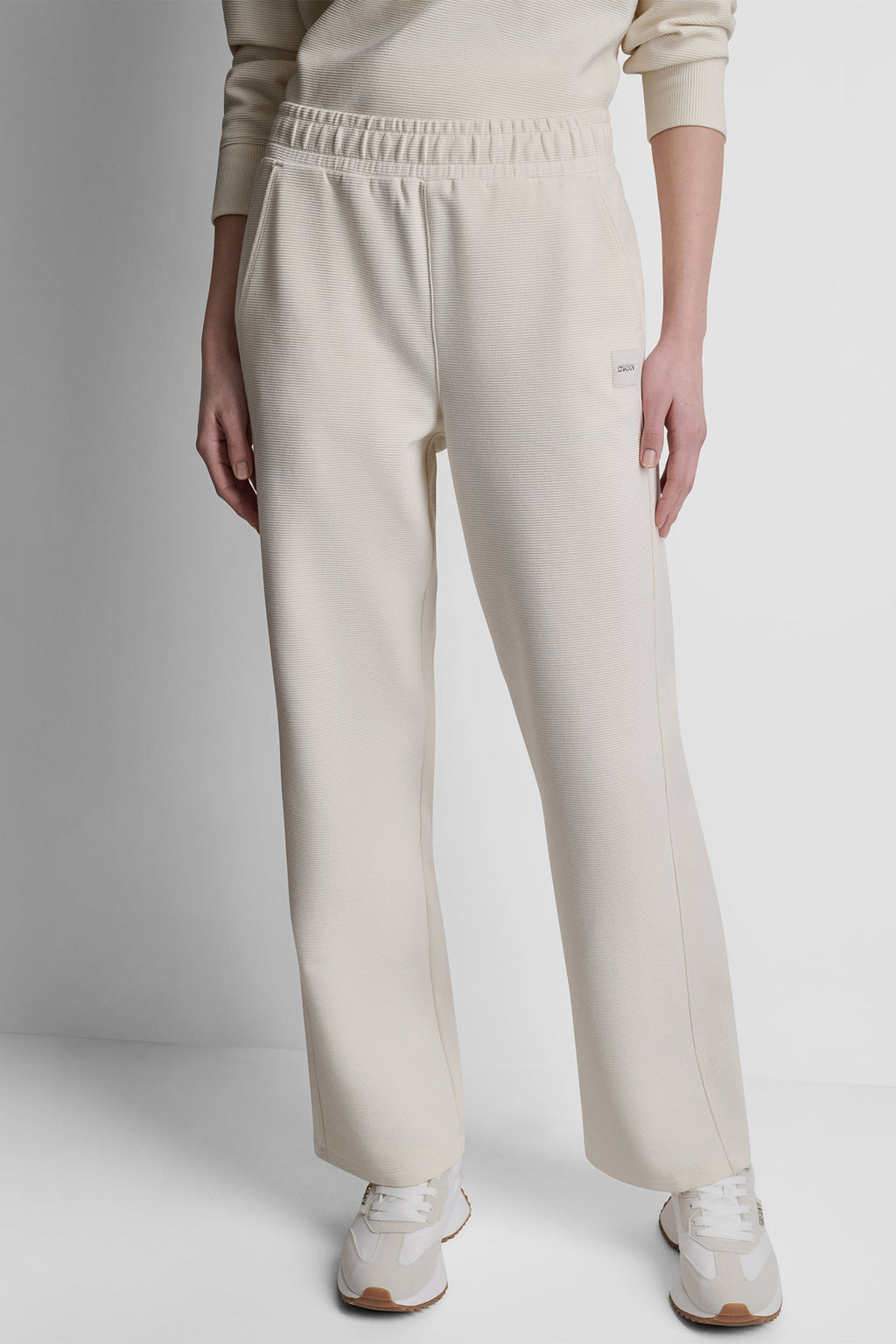 HIGH-RISE RIB TRACK PANTS