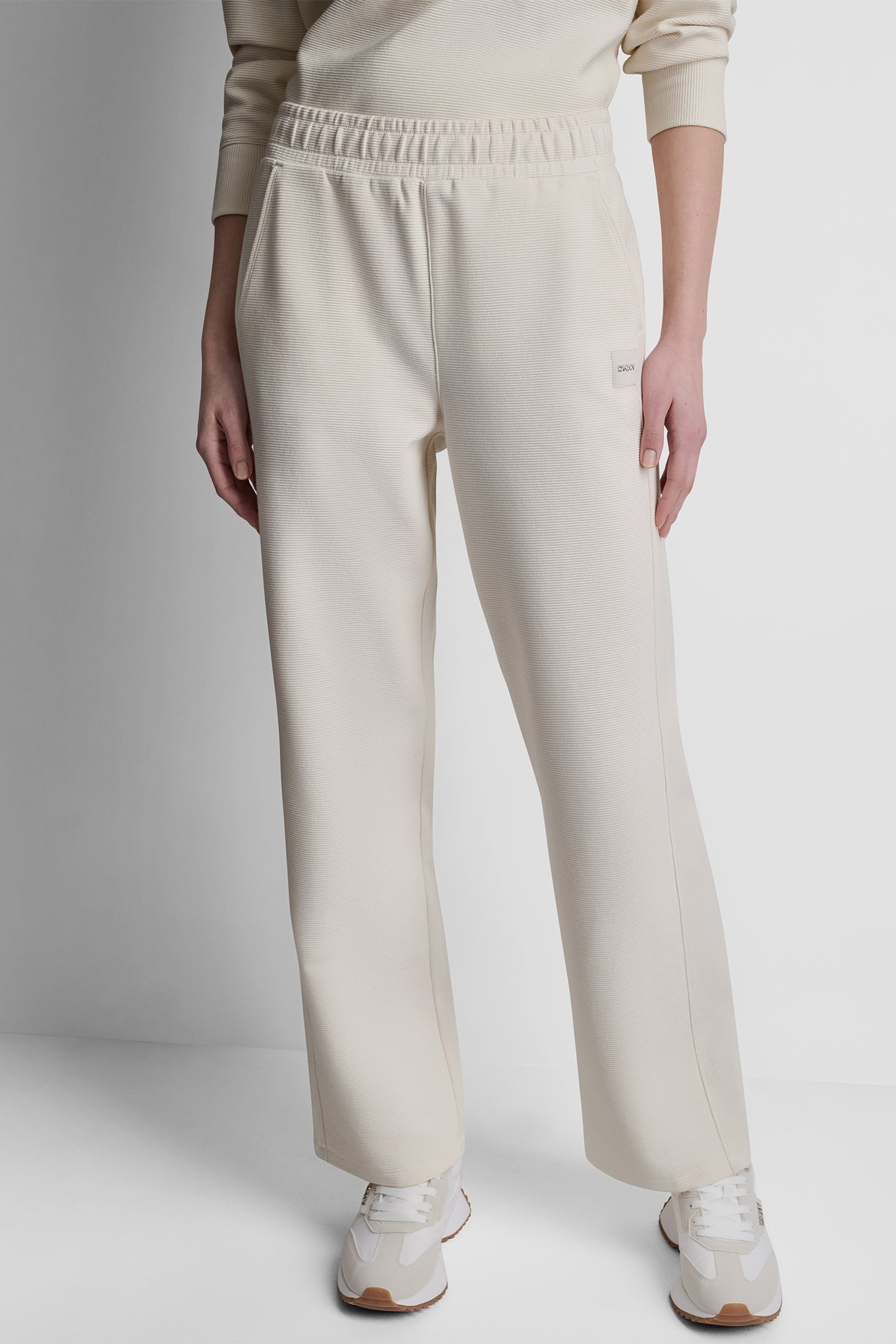 HIGH-RISE RIB TRACK PANTS