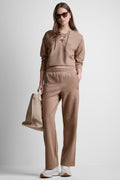 HIGH-RISE RIB TRACK PANTS