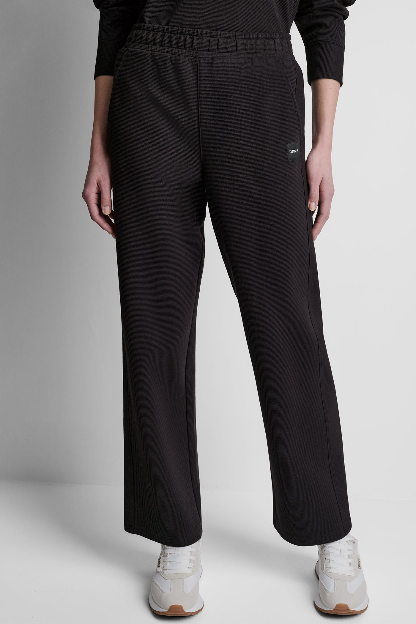 HIGH-RISE RIB TRACK PANTS