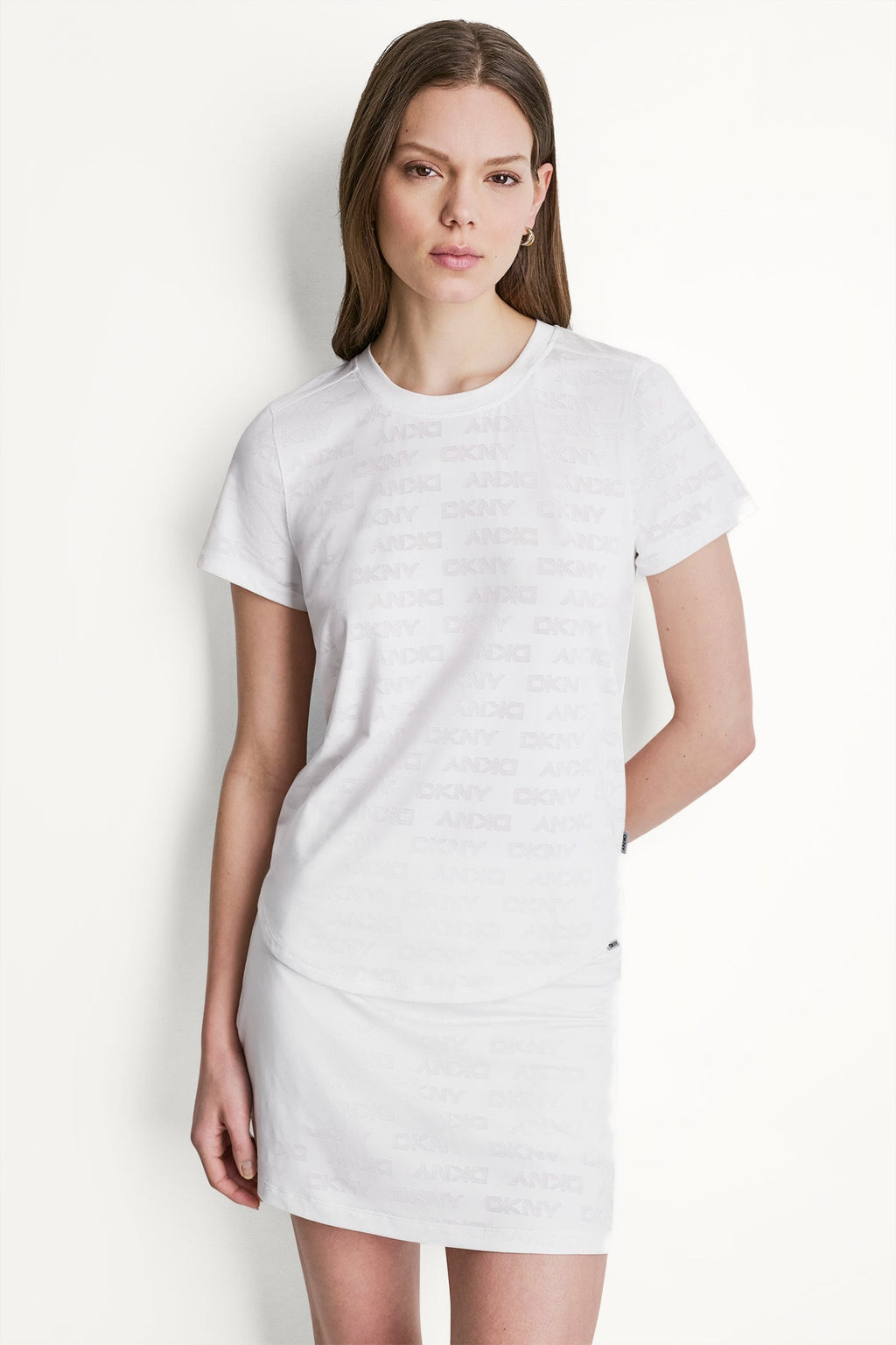 LOGO JACQUARD CREW NECK TEE