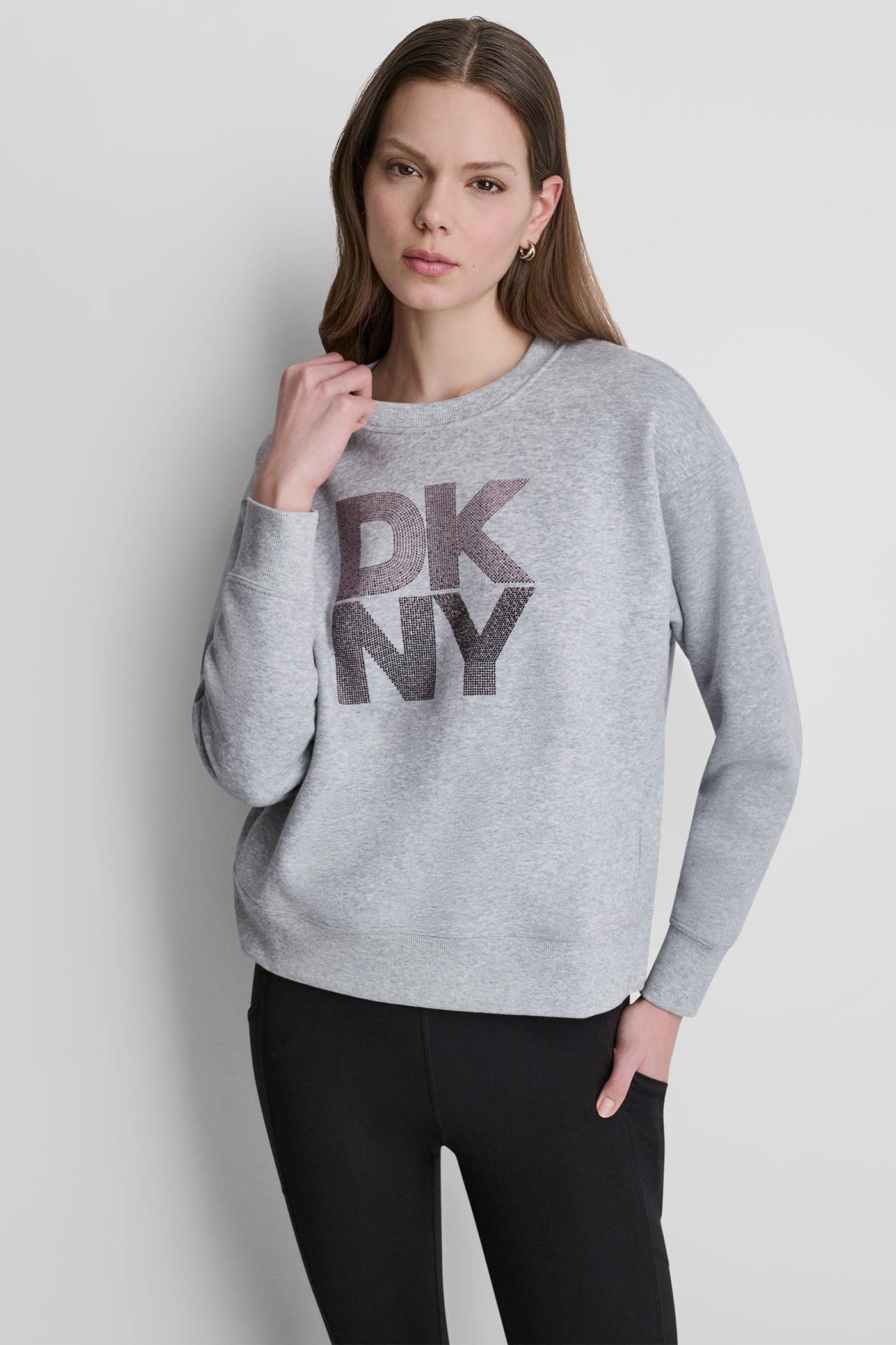 STACKED RHINESTONE LOGO PULLOVER