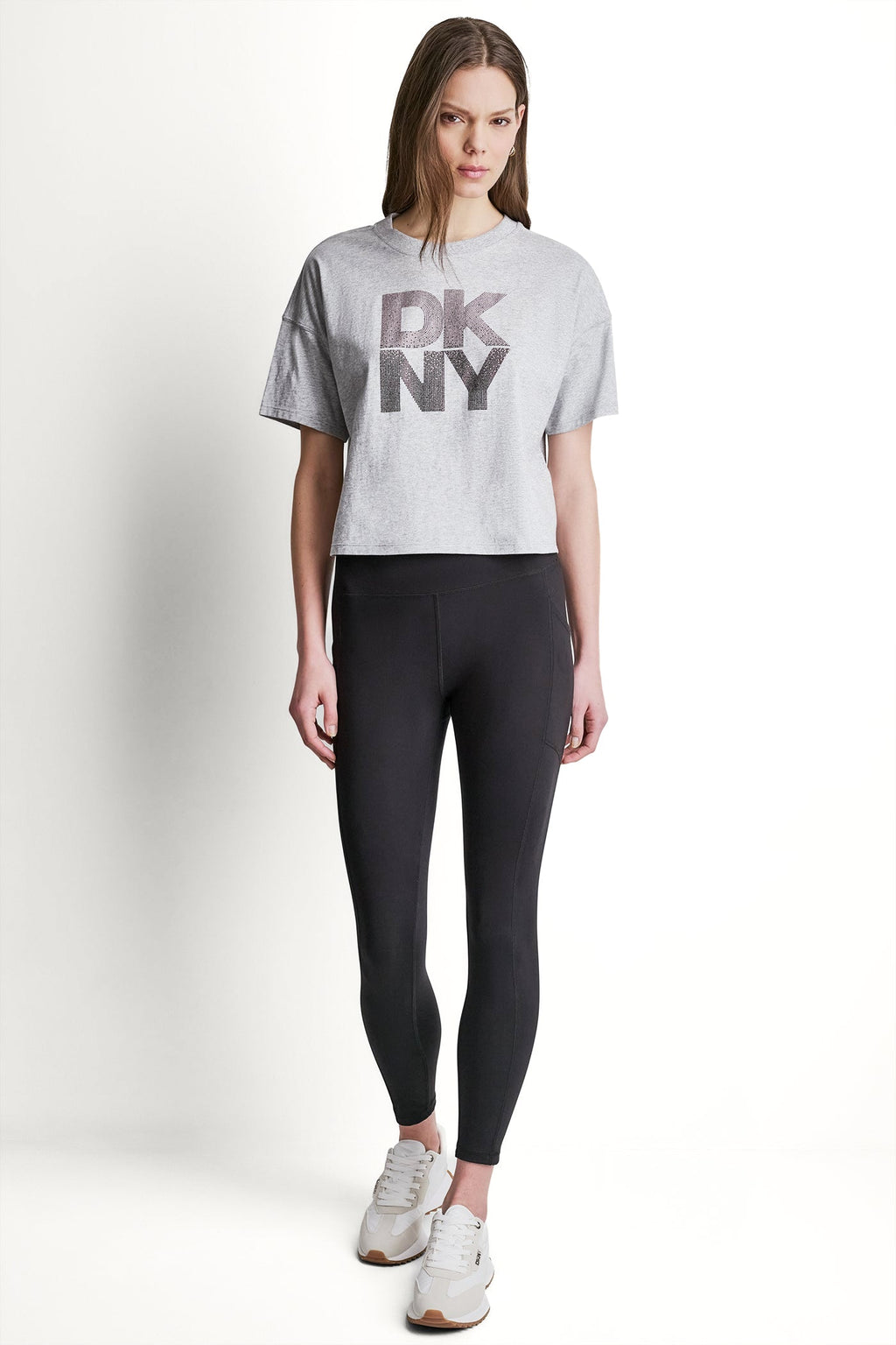 STACKED OMBRE RHINESTONE LOGO TEE