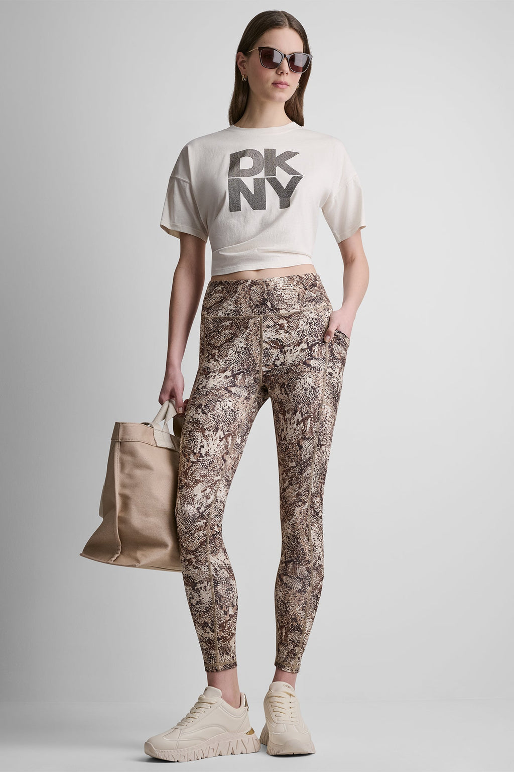STACKED OMBRE RHINESTONE DROP SHOULDER TEE