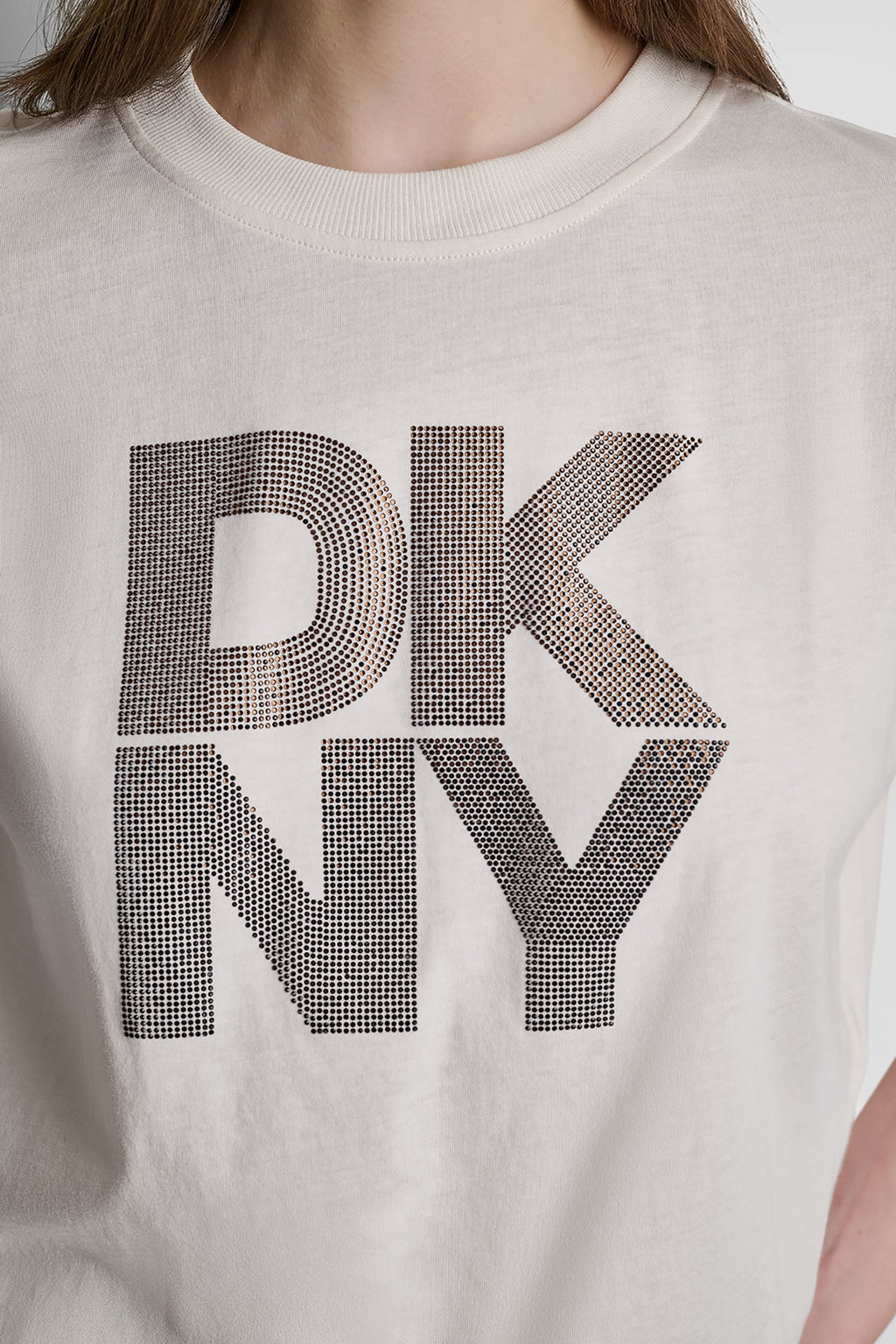 STACKED OMBRE RHINESTONE DROP SHOULDER TEE