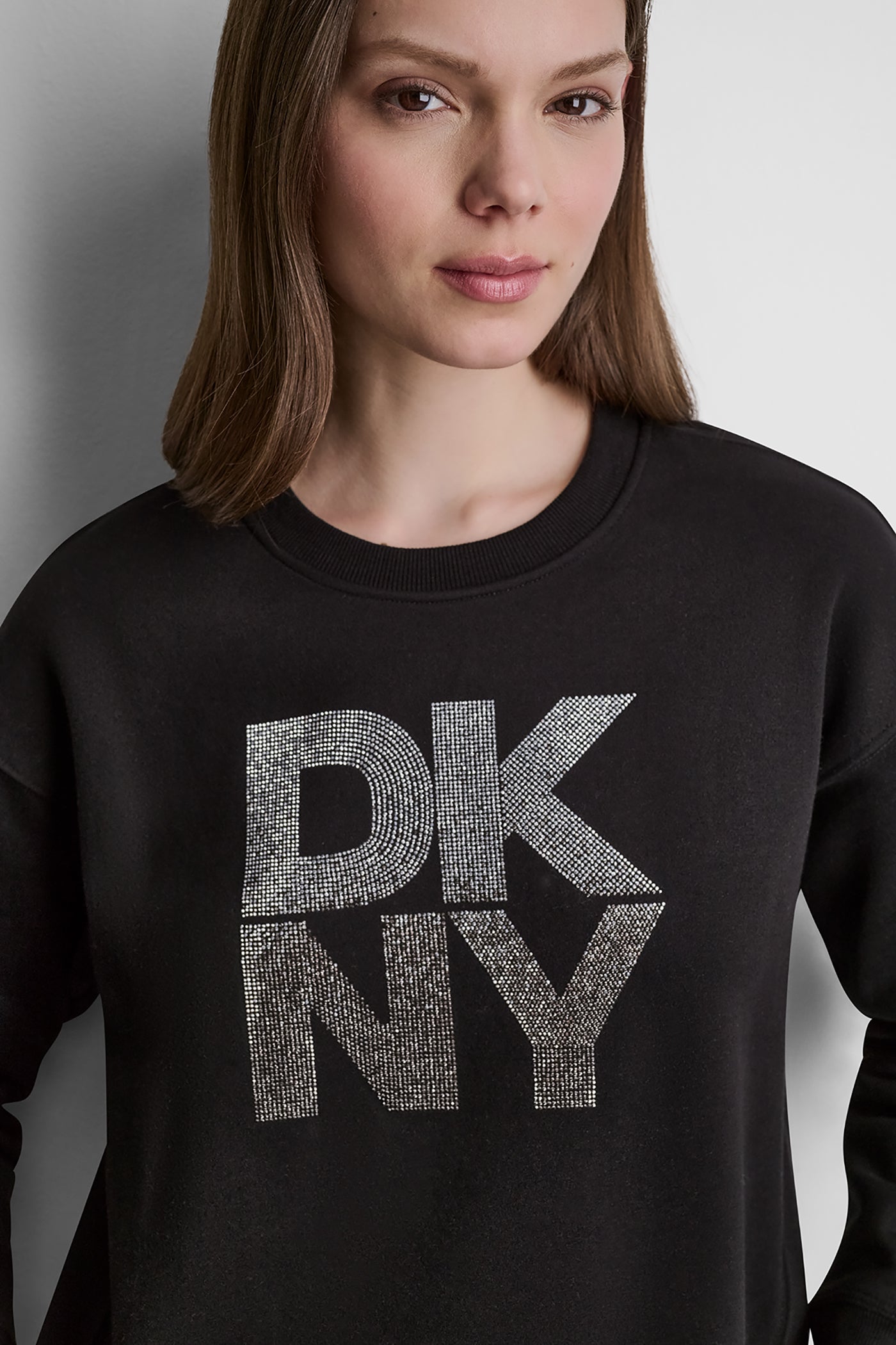 STACKED RHINESTONE LOGO PULLOVER
