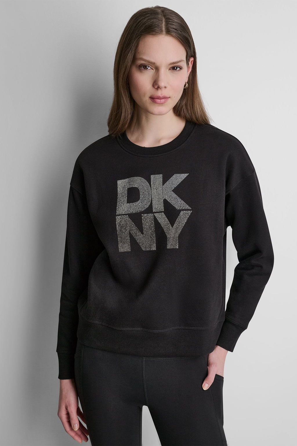 STACKED RHINESTONE LOGO PULLOVER