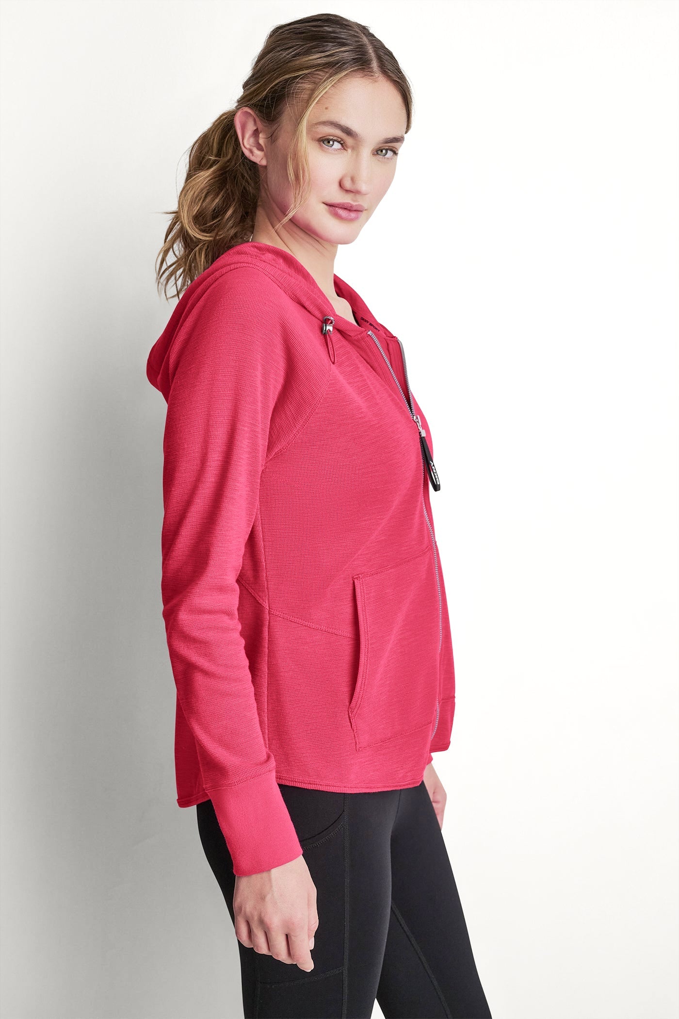 MINI WAFFLE FULL-ZIP HOODIE