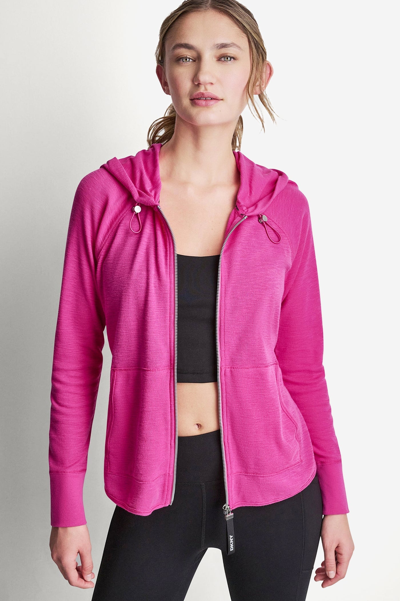 MINI WAFFLE FULL-ZIP HOODIE