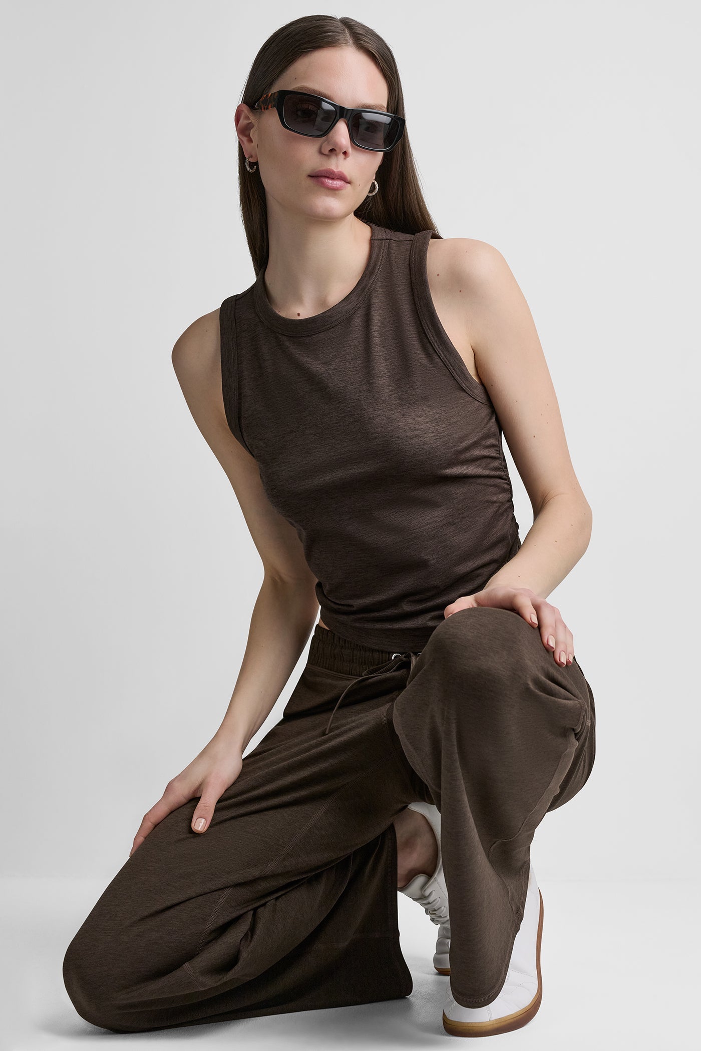 SPACEDYE TANK WITH RUCHING