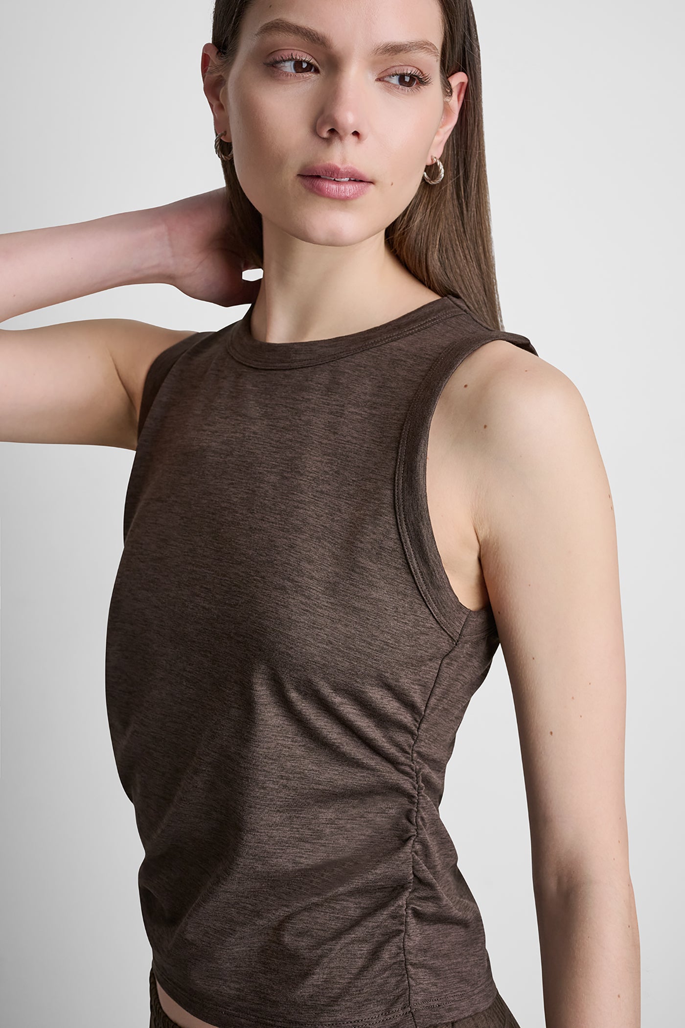 SPACEDYE TANK WITH RUCHING