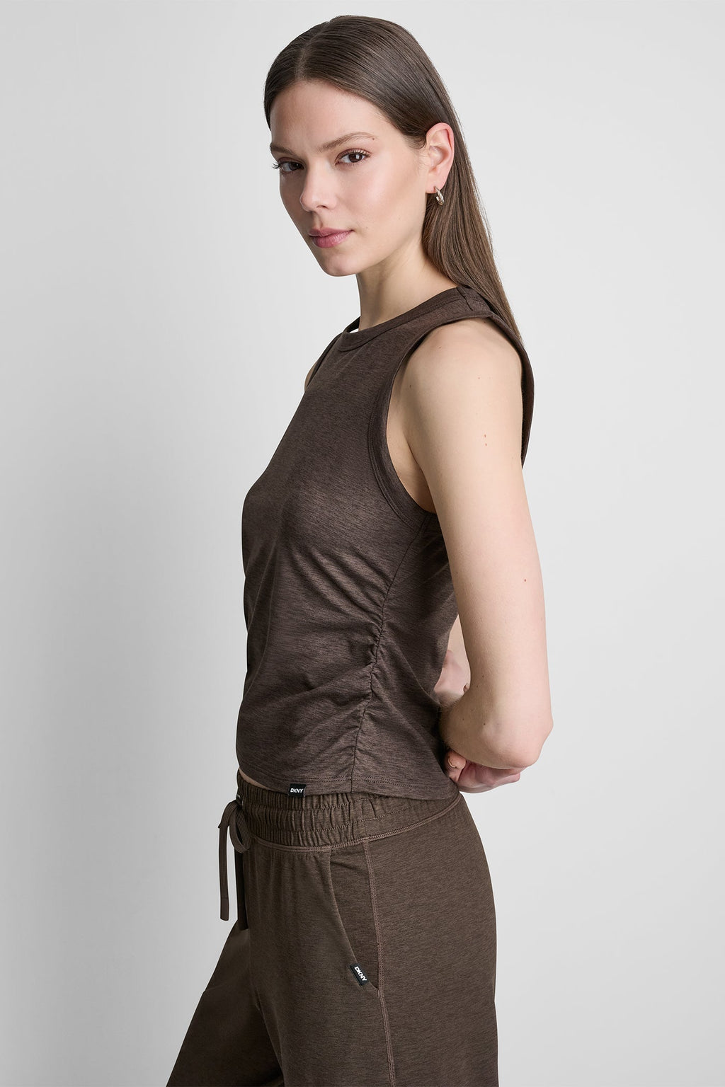 SPACEDYE TANK WITH RUCHING