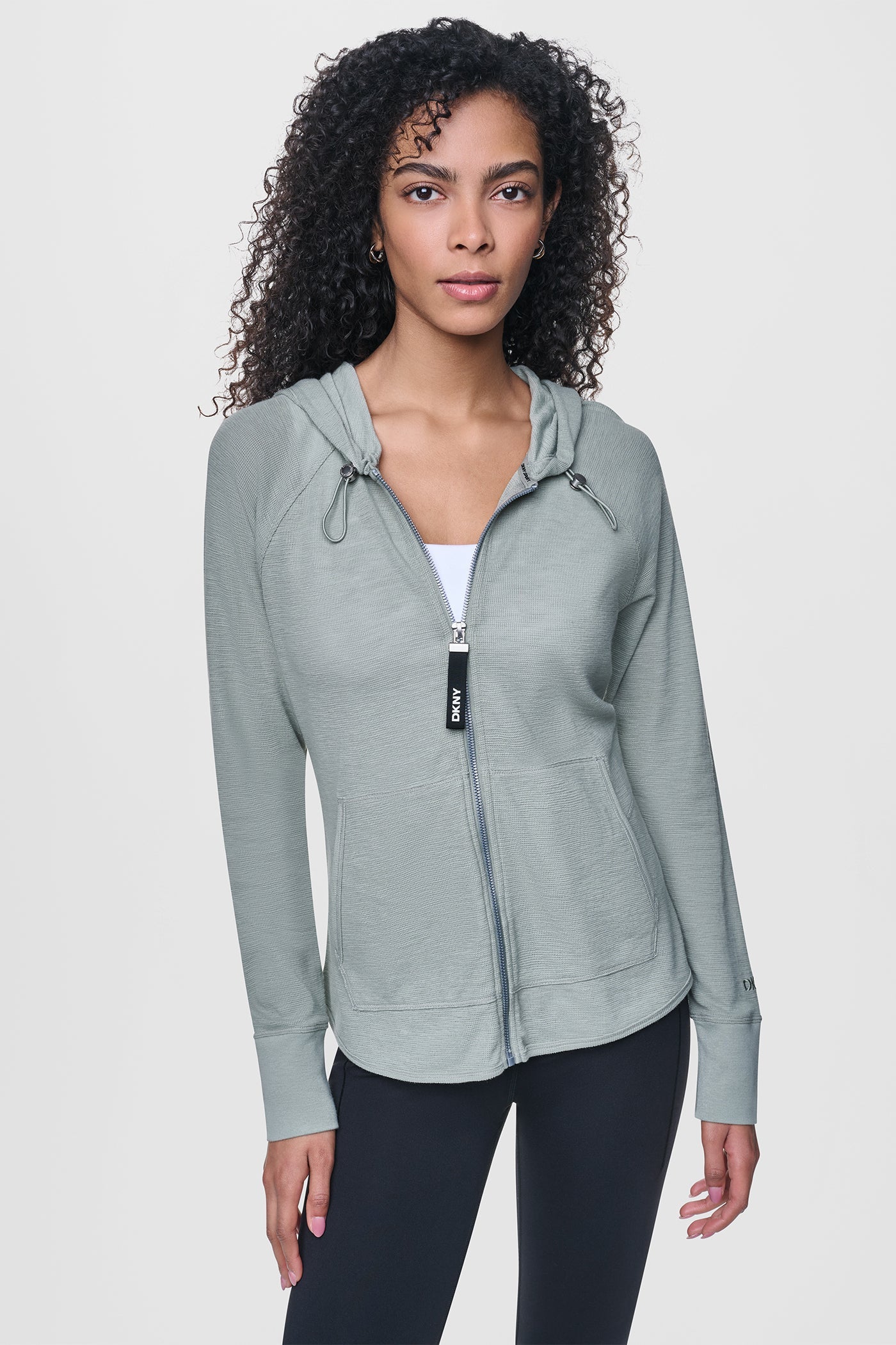 MINI WAFFLE FULL-ZIP HOODIE