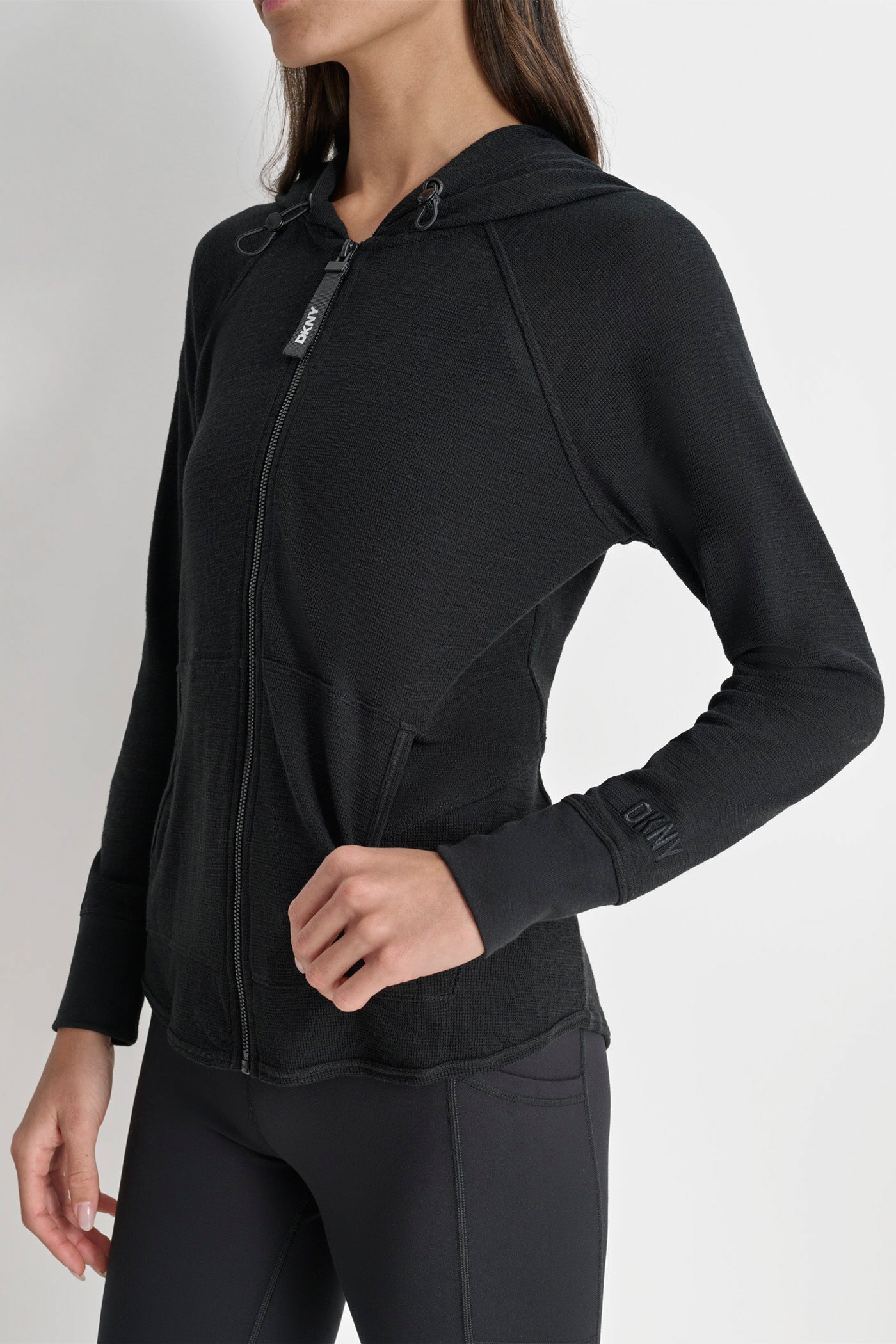 MINI WAFFLE FULL-ZIP HOODIE