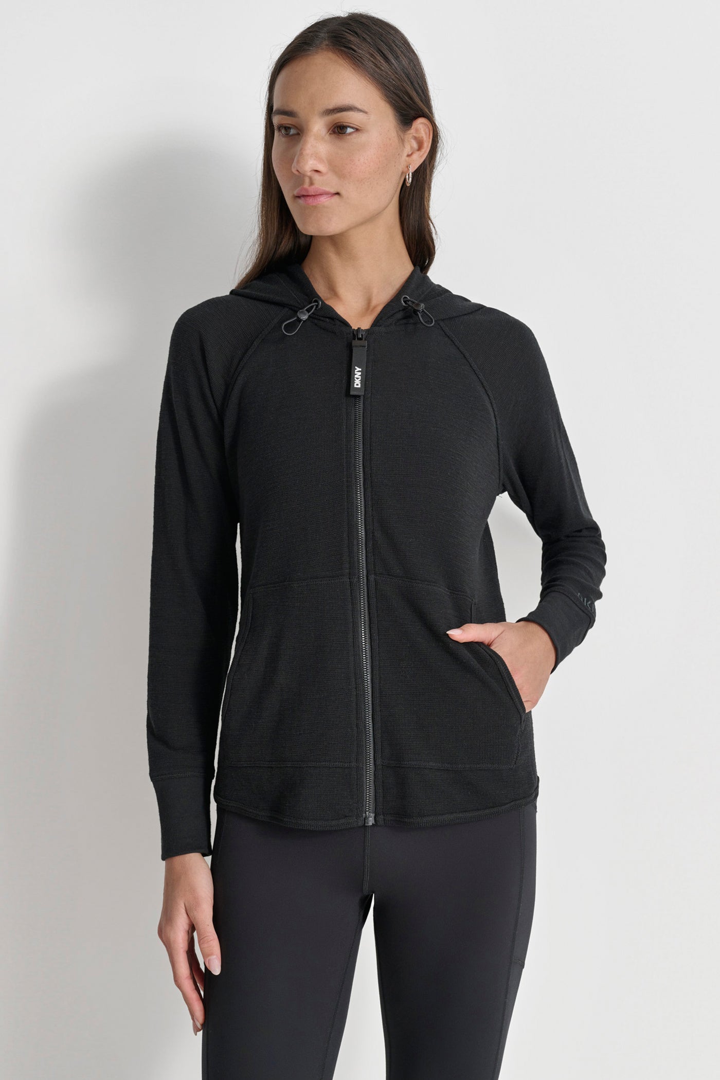 MINI WAFFLE FULL-ZIP HOODIE