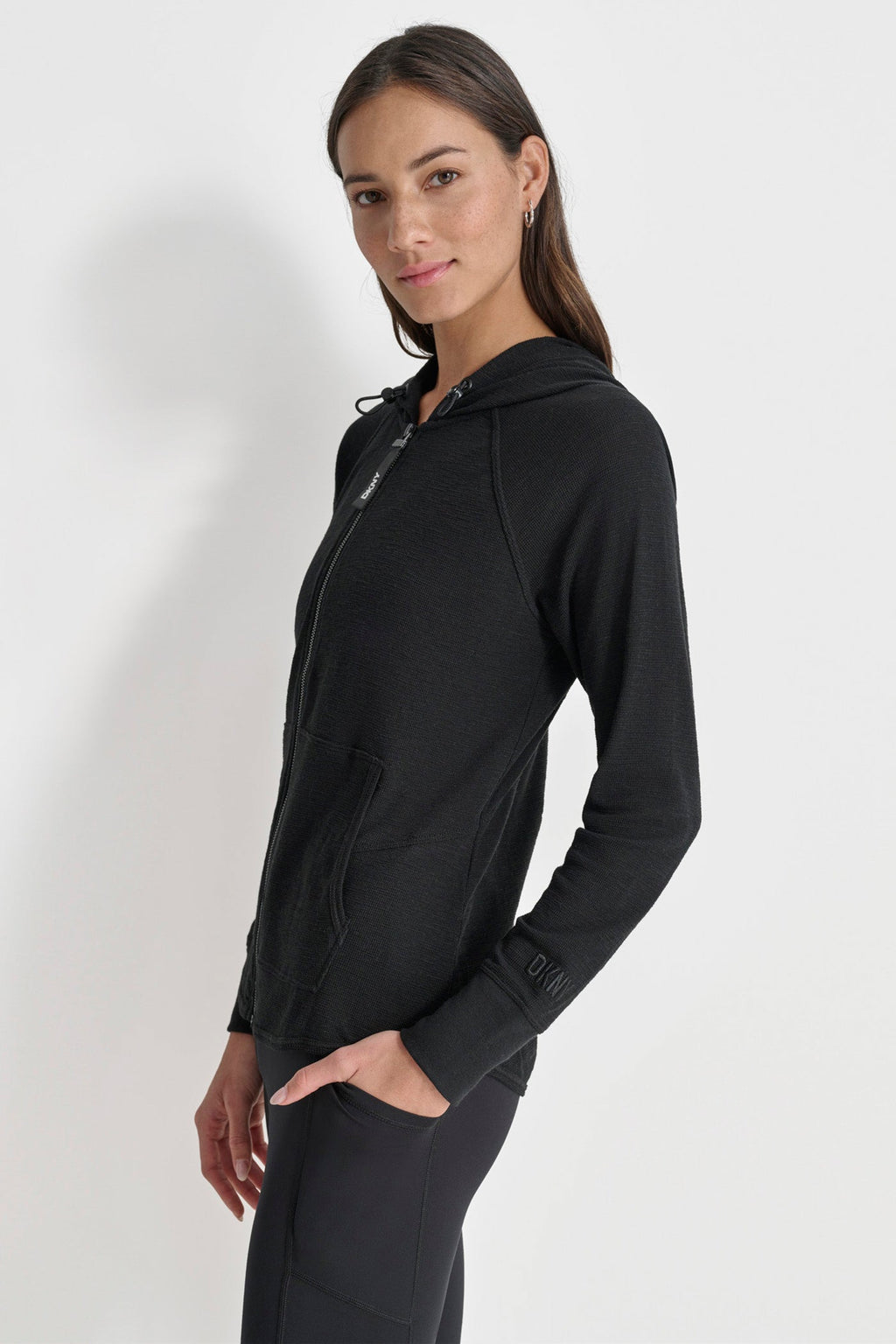 MINI WAFFLE FULL-ZIP HOODIE