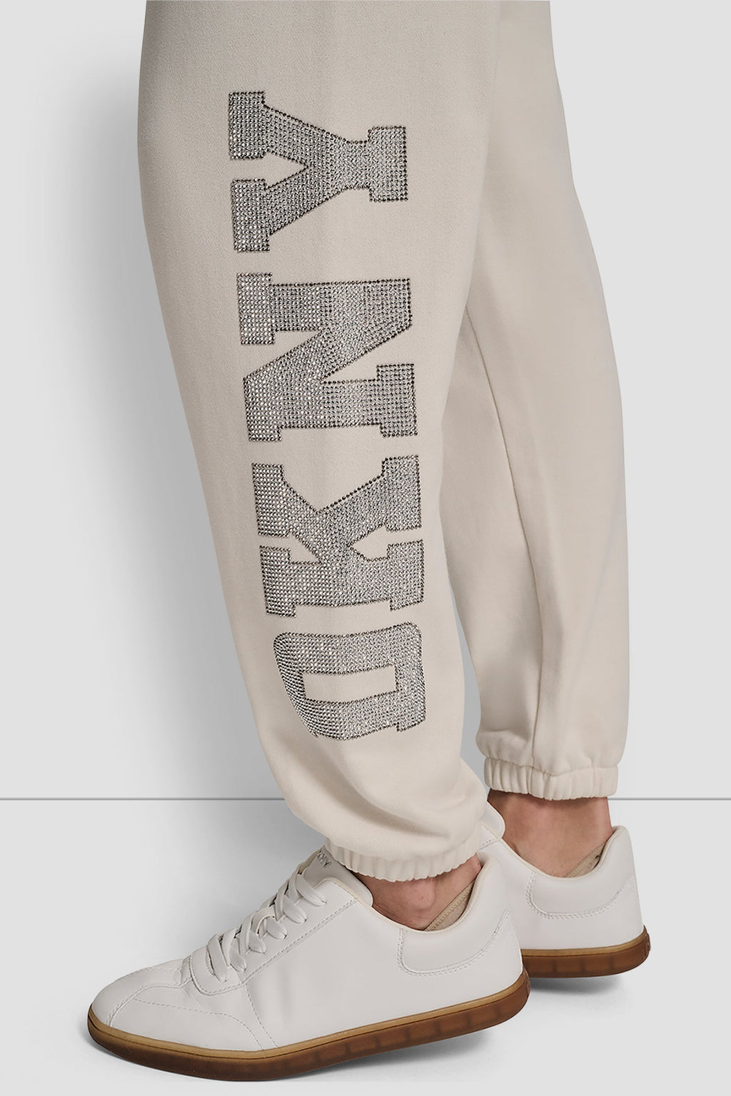 EXPLODED RHINESTONE VARISTY LOGO HIGH-RISE RELAXED