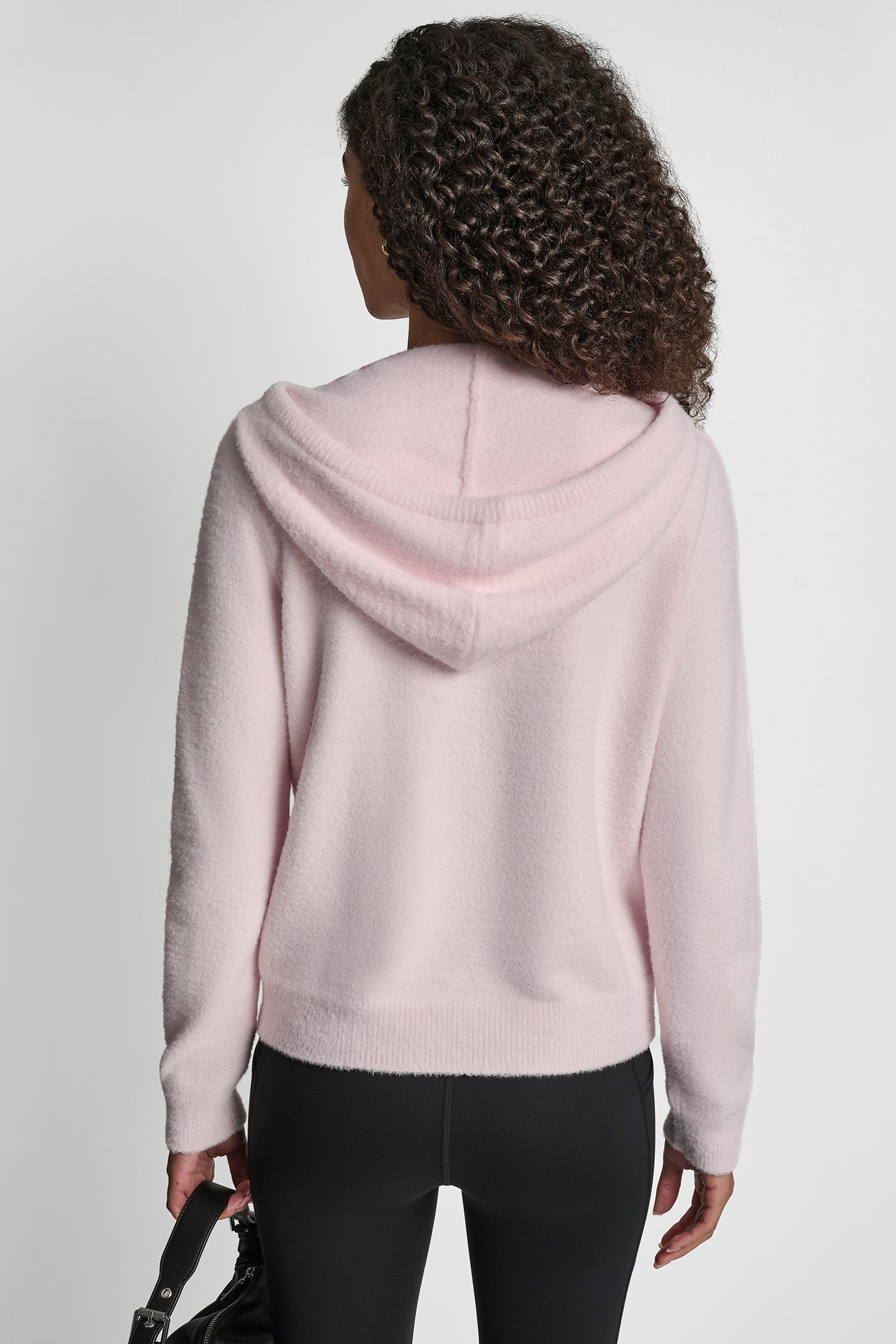 FEATHER YARN HOODIE WITH DRAWCORD AND TONAL LOGO