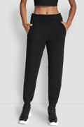 FEATHER YARN JOGGER WITH POCKETS AND TONAL LOGO