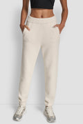FEATHER YARN JOGGER WITH POCKETS AND TONAL LOGO
