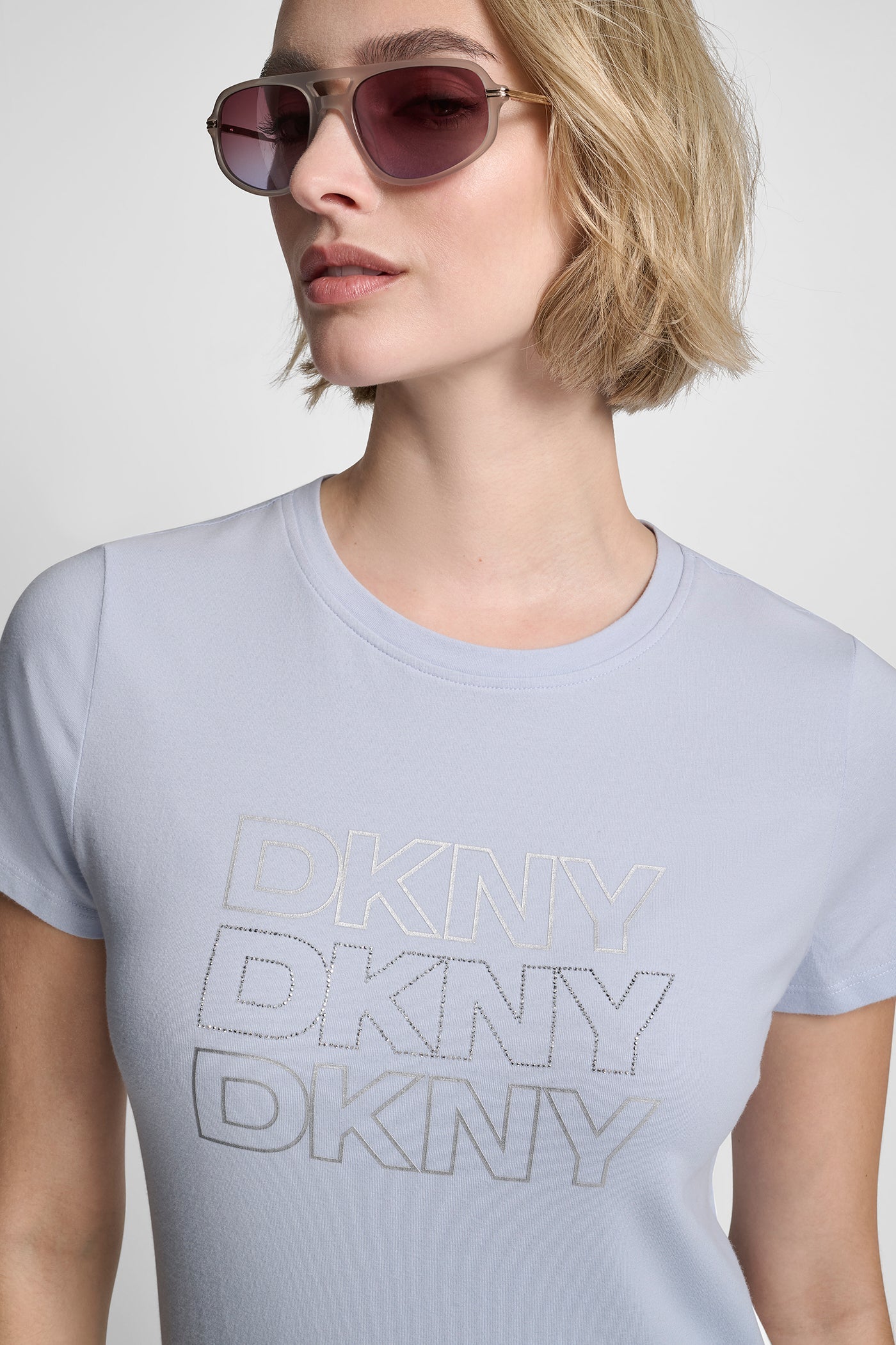 TRIPLE RHINESTONE FOIL LOGO TEE