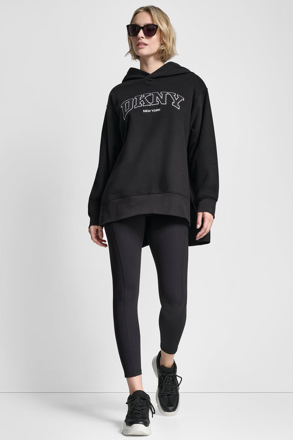 3D VARSITY LOGO OVERSIZED TUNIC HOODIE