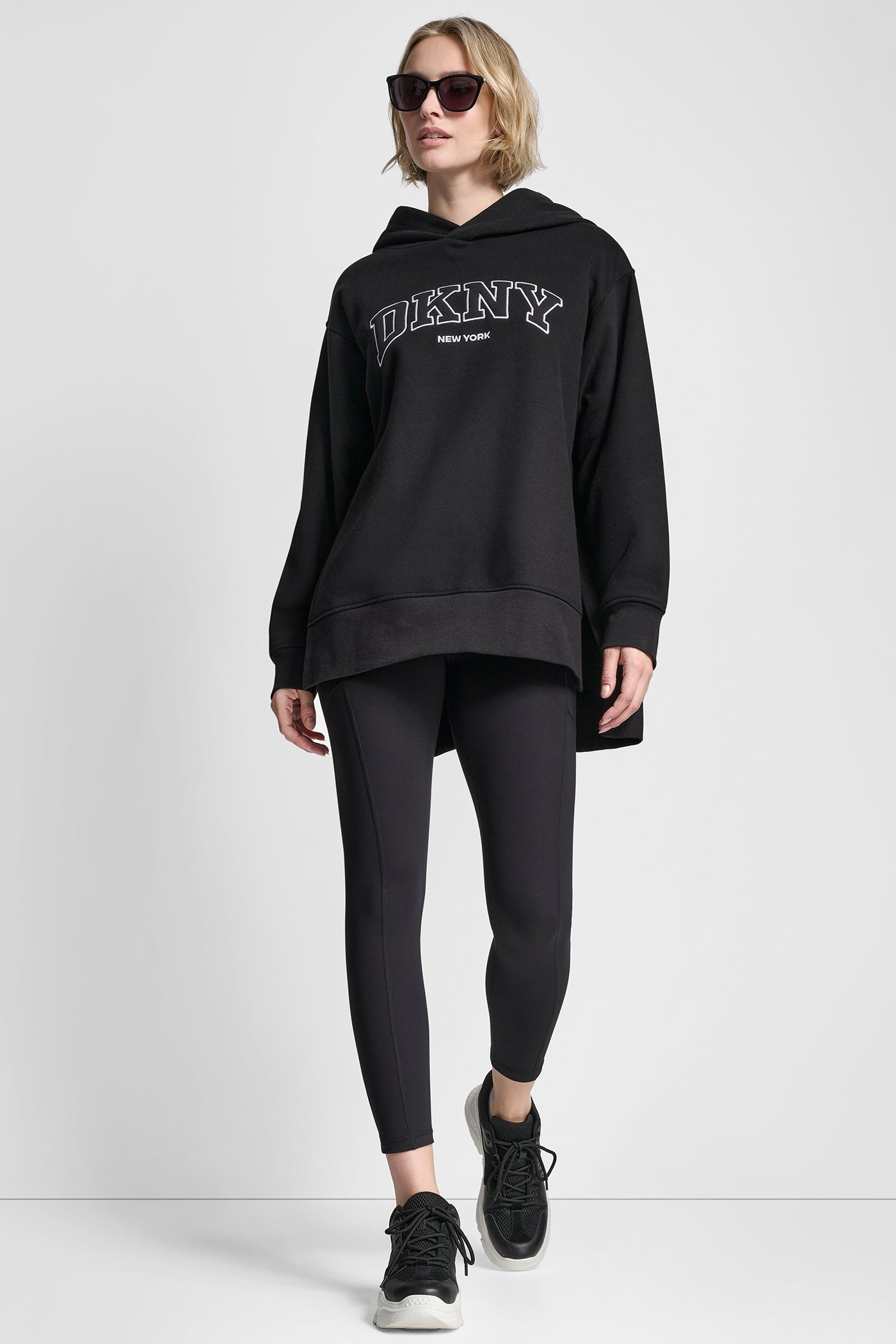 3D VARSITY LOGO OVERSIZED TUNIC HOODIE