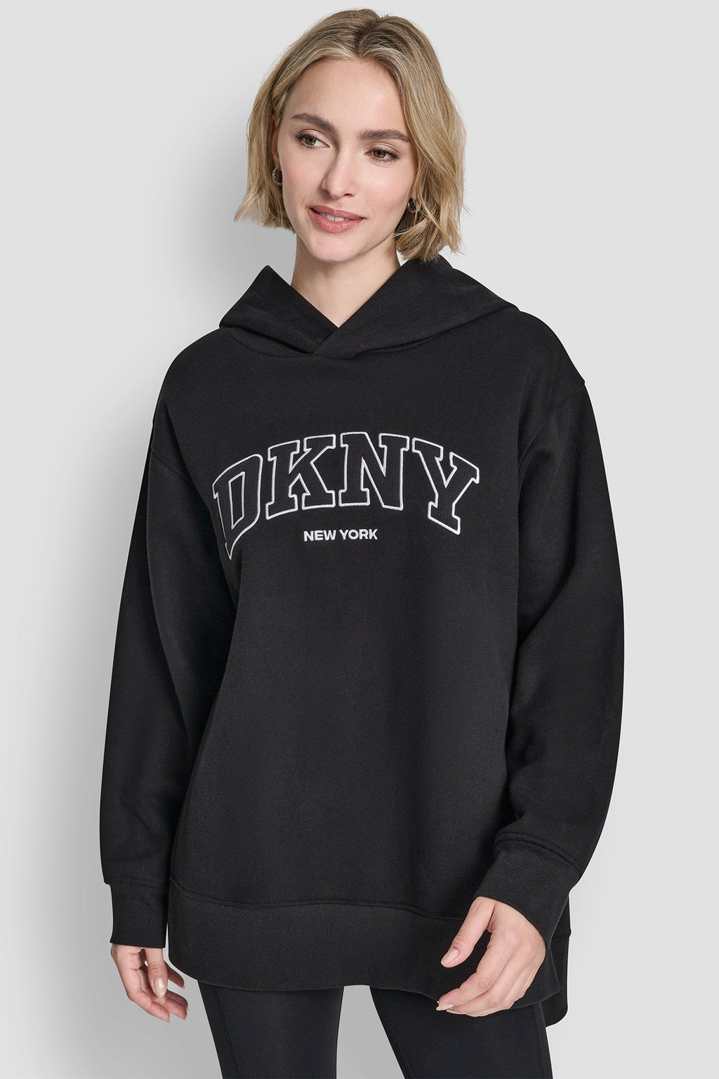 3D VARSITY LOGO OVERSIZED TUNIC HOODIE