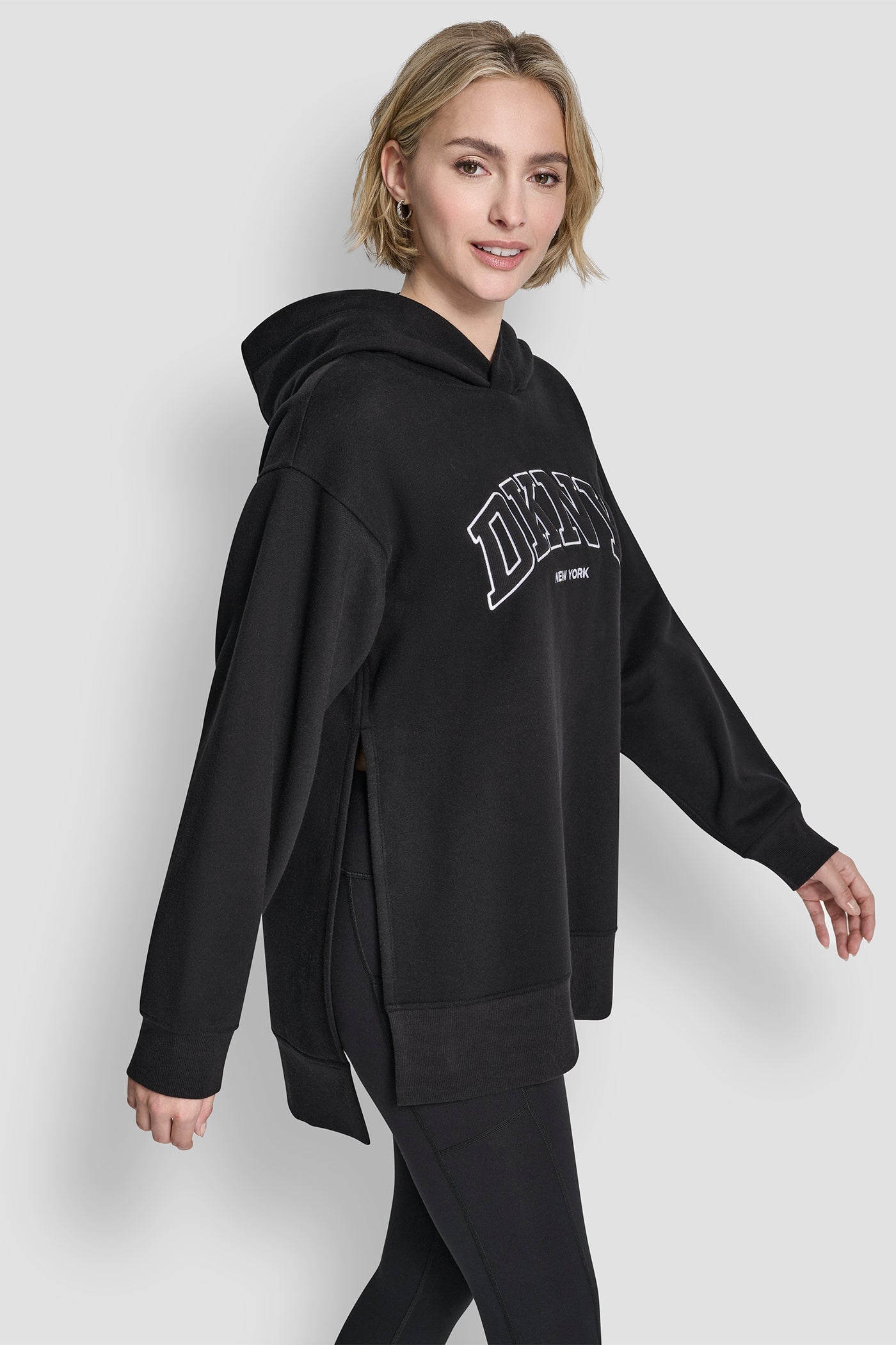 3D VARSITY LOGO OVERSIZED TUNIC HOODIE