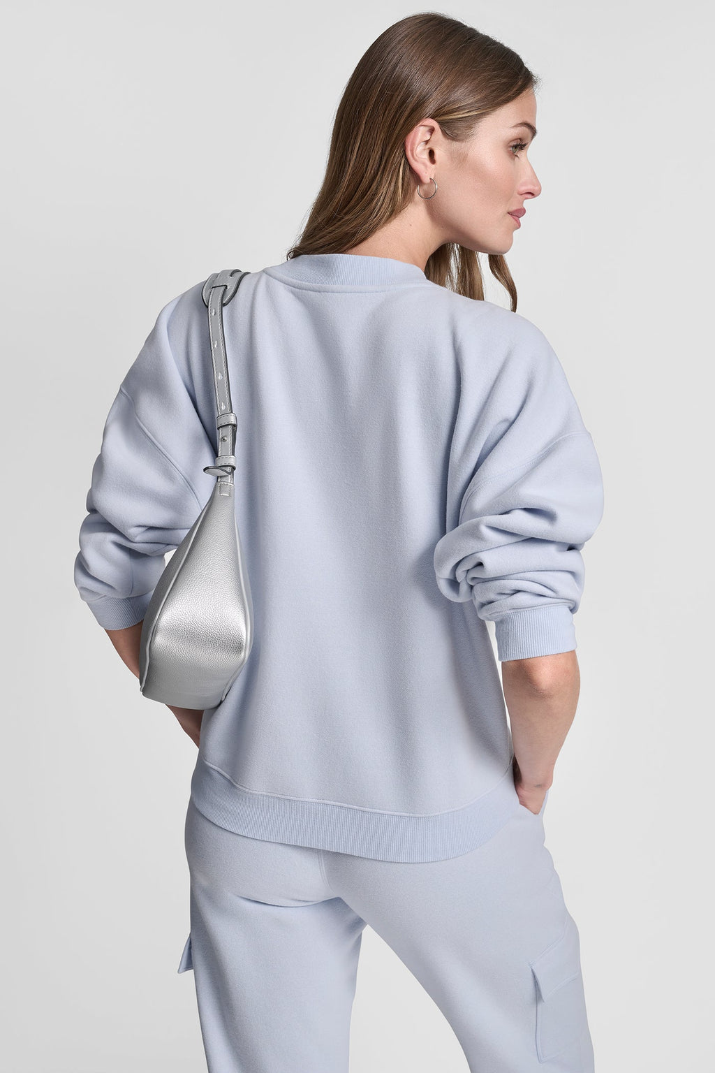 METALLIC BUBBLE LOGO FLEECE PULLOVER