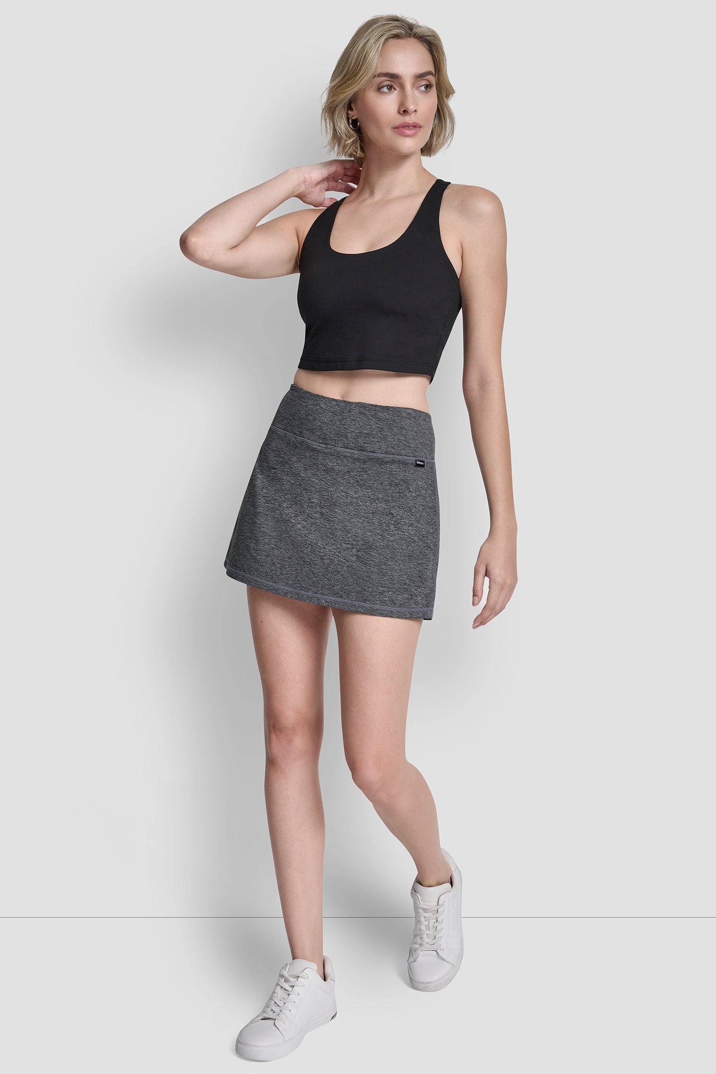 SPACEDYE SKORT WITH BUILT IN BIKE SHORT