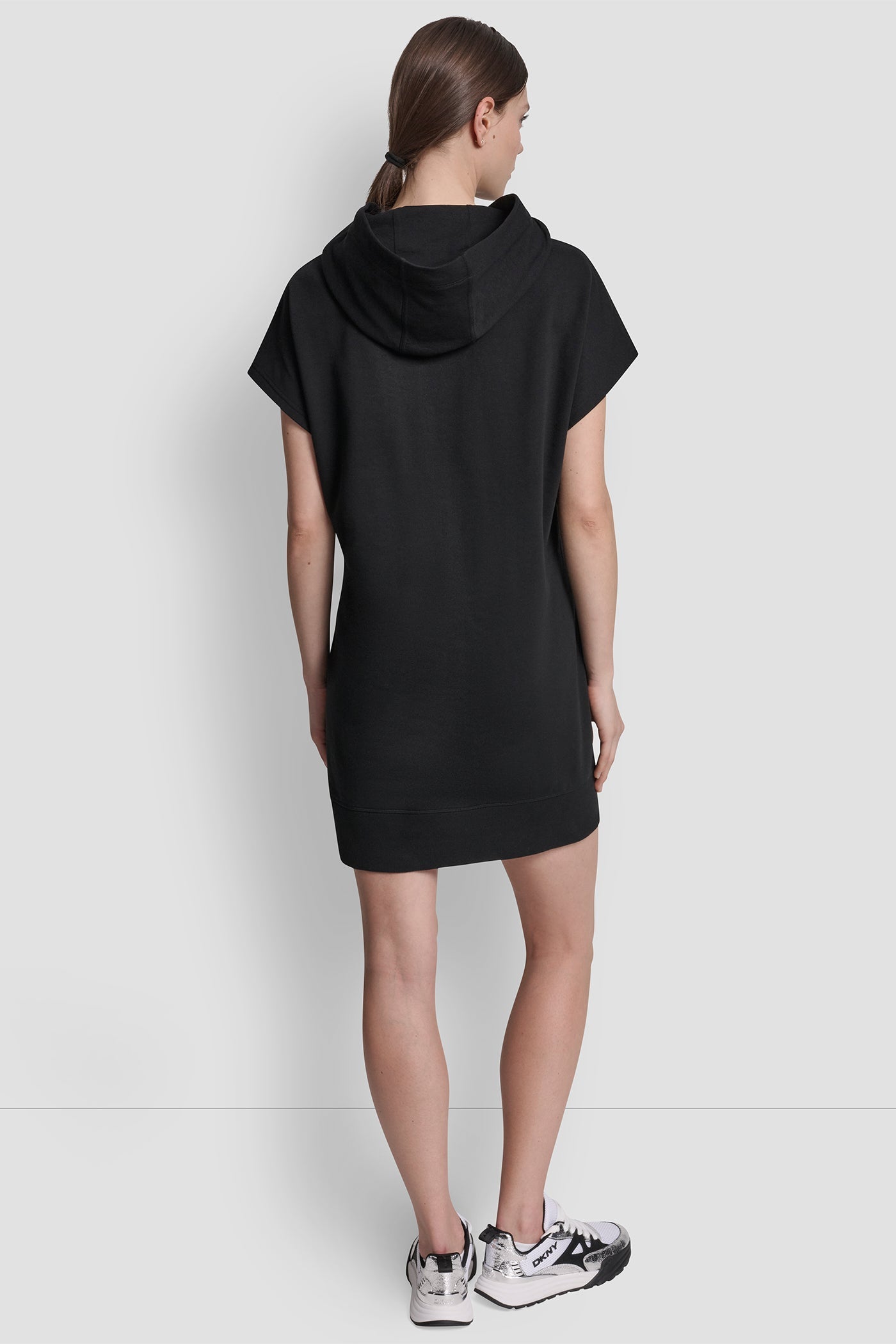 COLLEGIATE MEDALLION LOGO MINI HOODIE DRESS