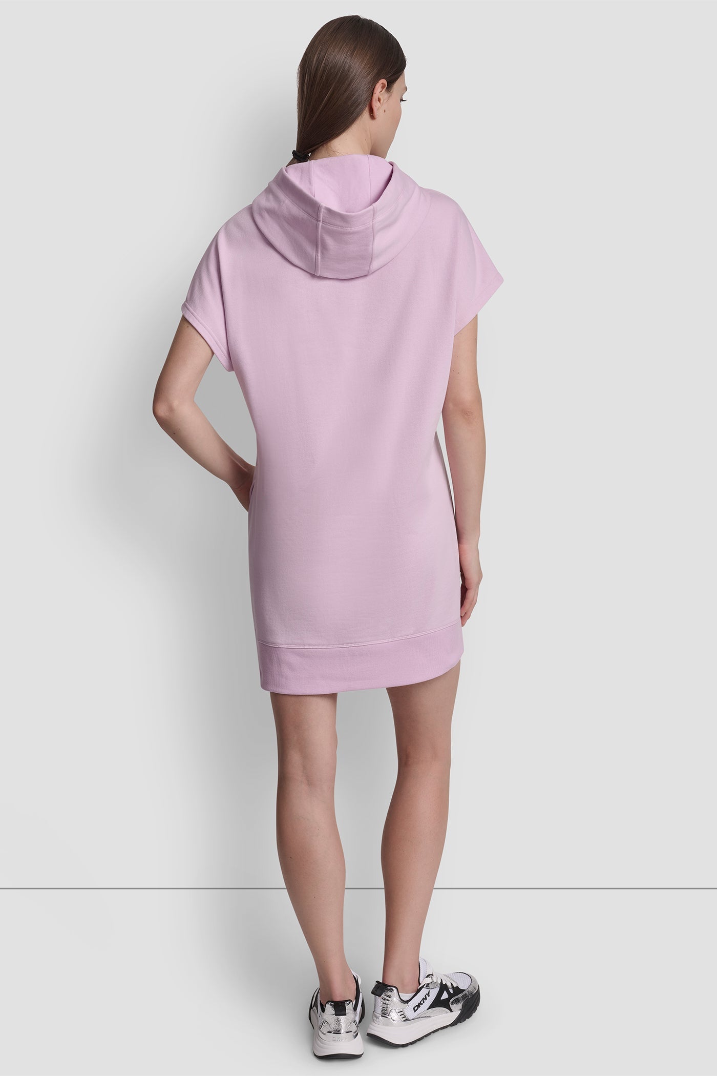 COLLEGIATE MEDALLION LOGO MINI HOODIE DRESS