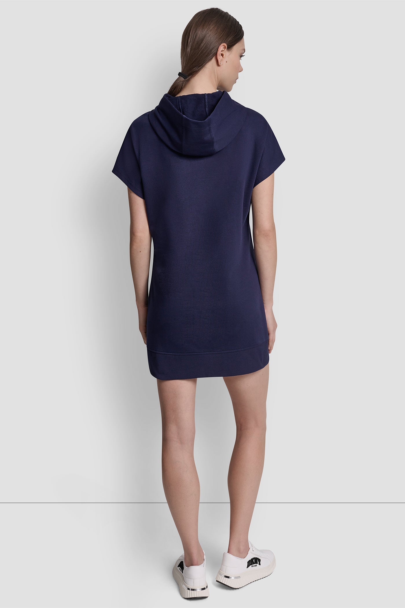 COLLEGIATE MEDALLION LOGO MINI HOODIE DRESS