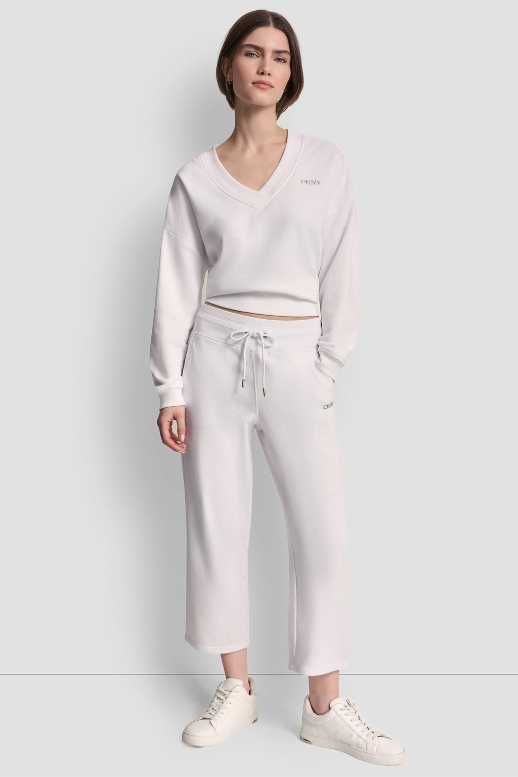 METALLIC BUBBLE LOGO CROPPED HIGH-RISE PANTS