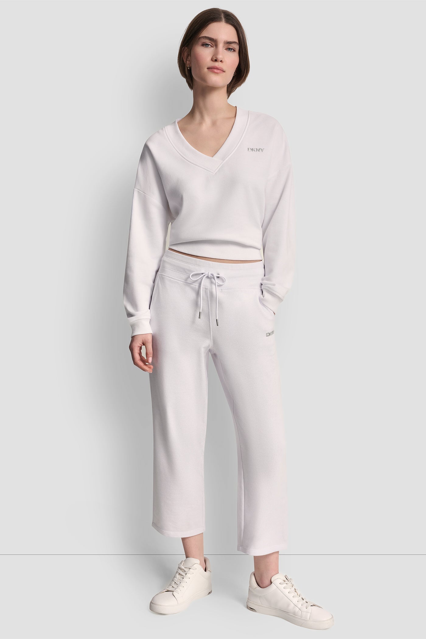 METALLIC BUBBLE LOGO CROPPED HIGH-RISE PANTS