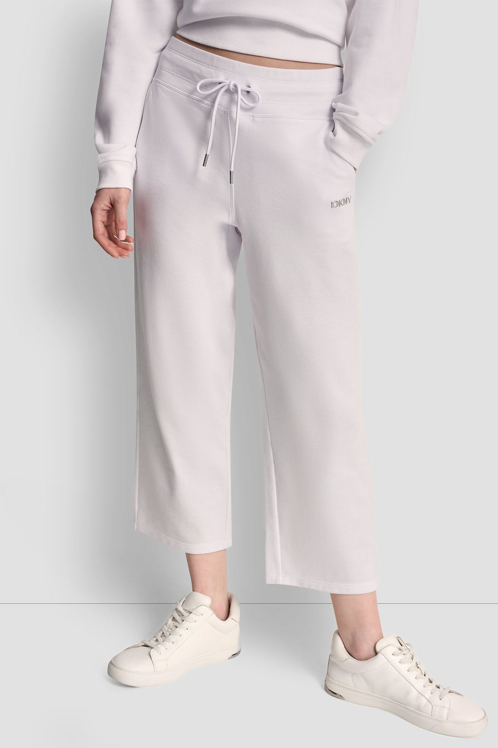 METALLIC BUBBLE LOGO CROPPED HIGH-RISE PANTS